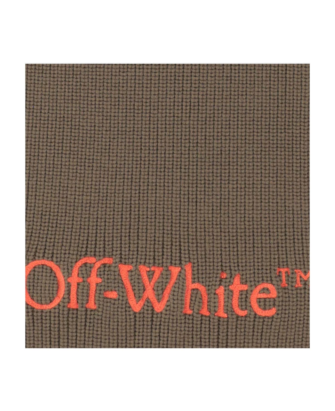 Off-White Wool And Cashmere Scarf - ARMY GREEN