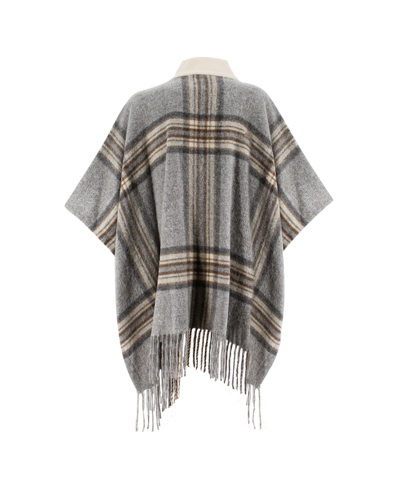 Le Tricot Perugia Cape - GREY  IRON  BEIGE