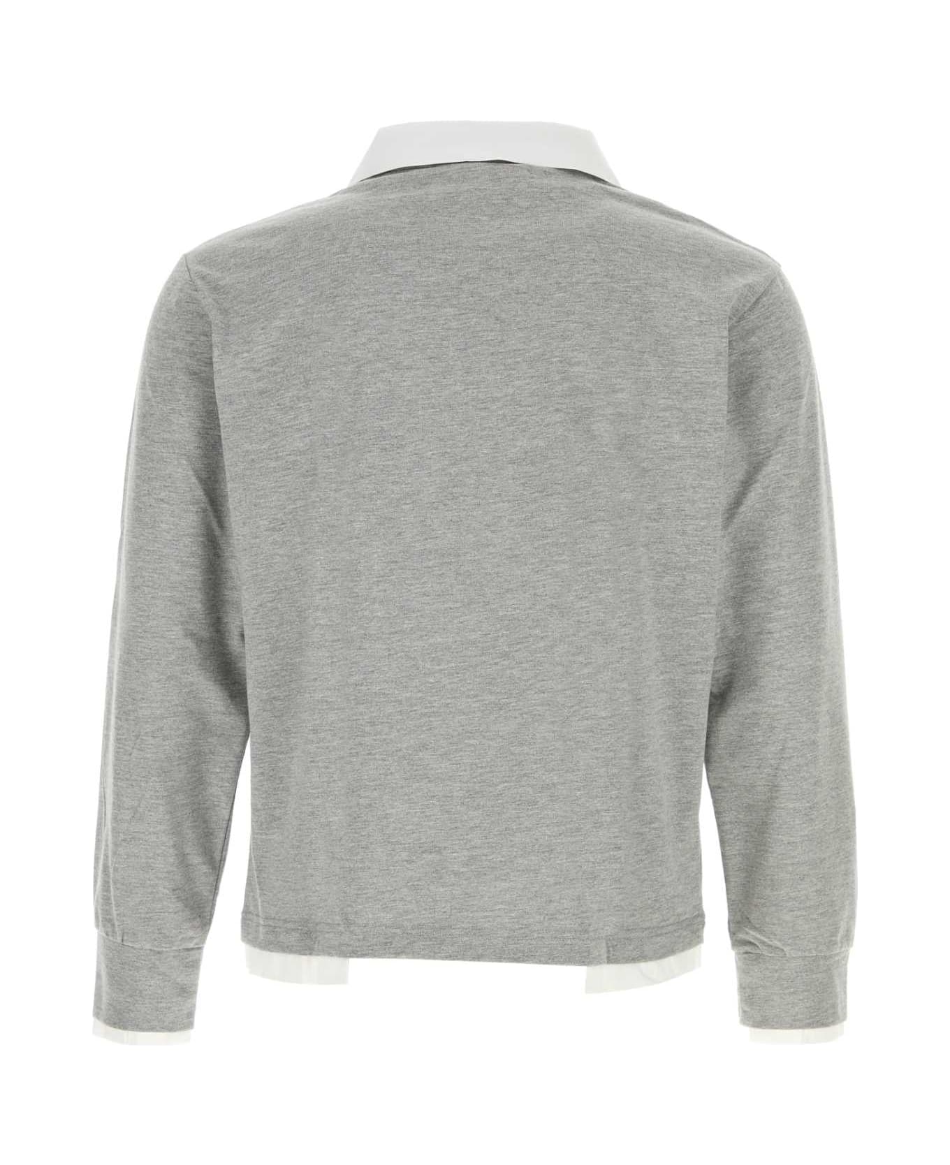 Gimaguas Grey Cotton Luis Polo Shirt - GREYWHITE
