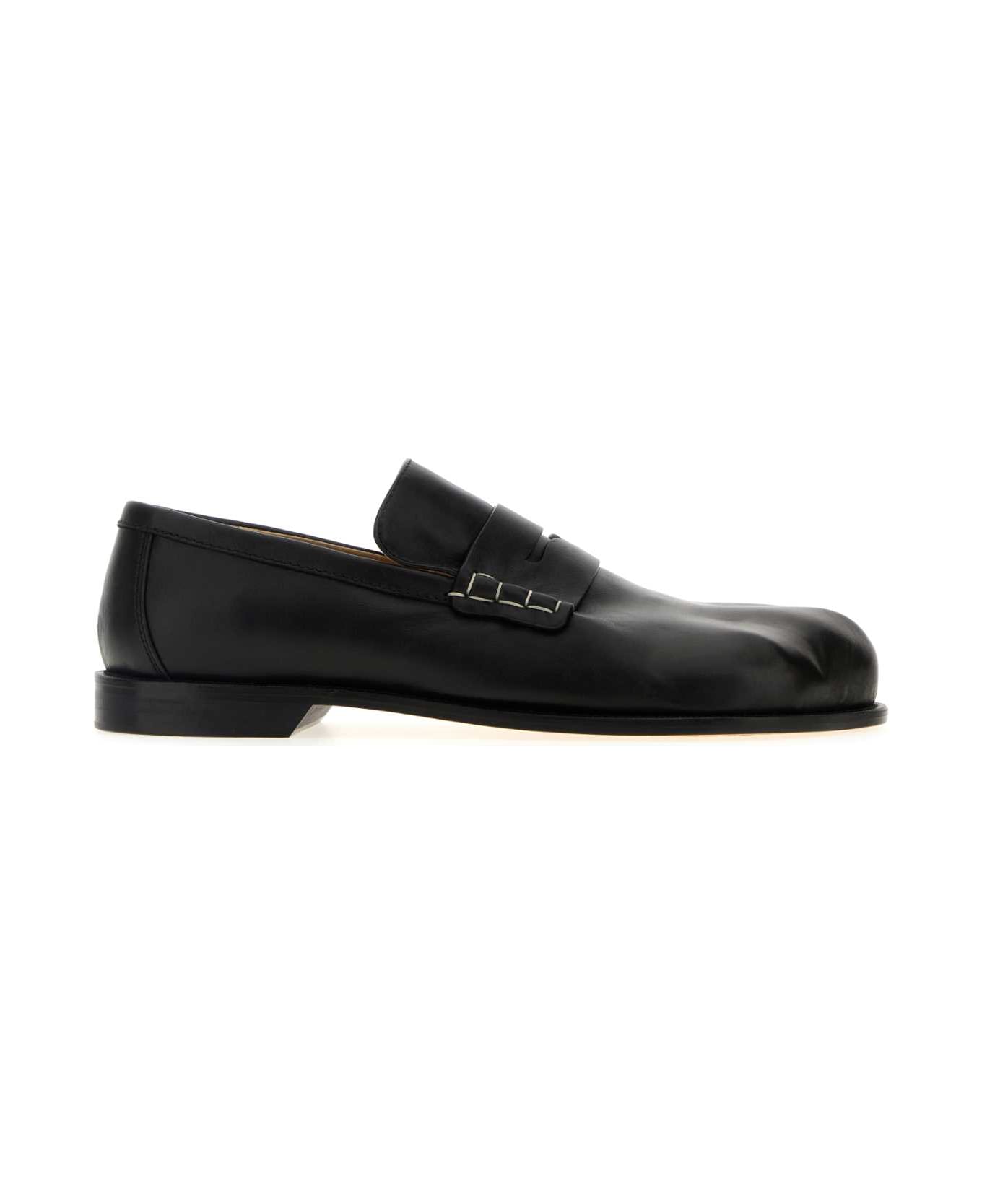 J.W. Anderson Black Leather Paw Loafers - Black
