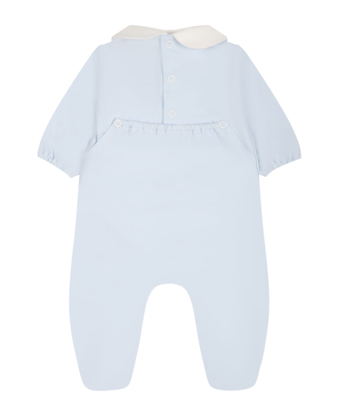 Little Bear Light Blue Onesie For Baby Boy With Preston And Heart - Cielo