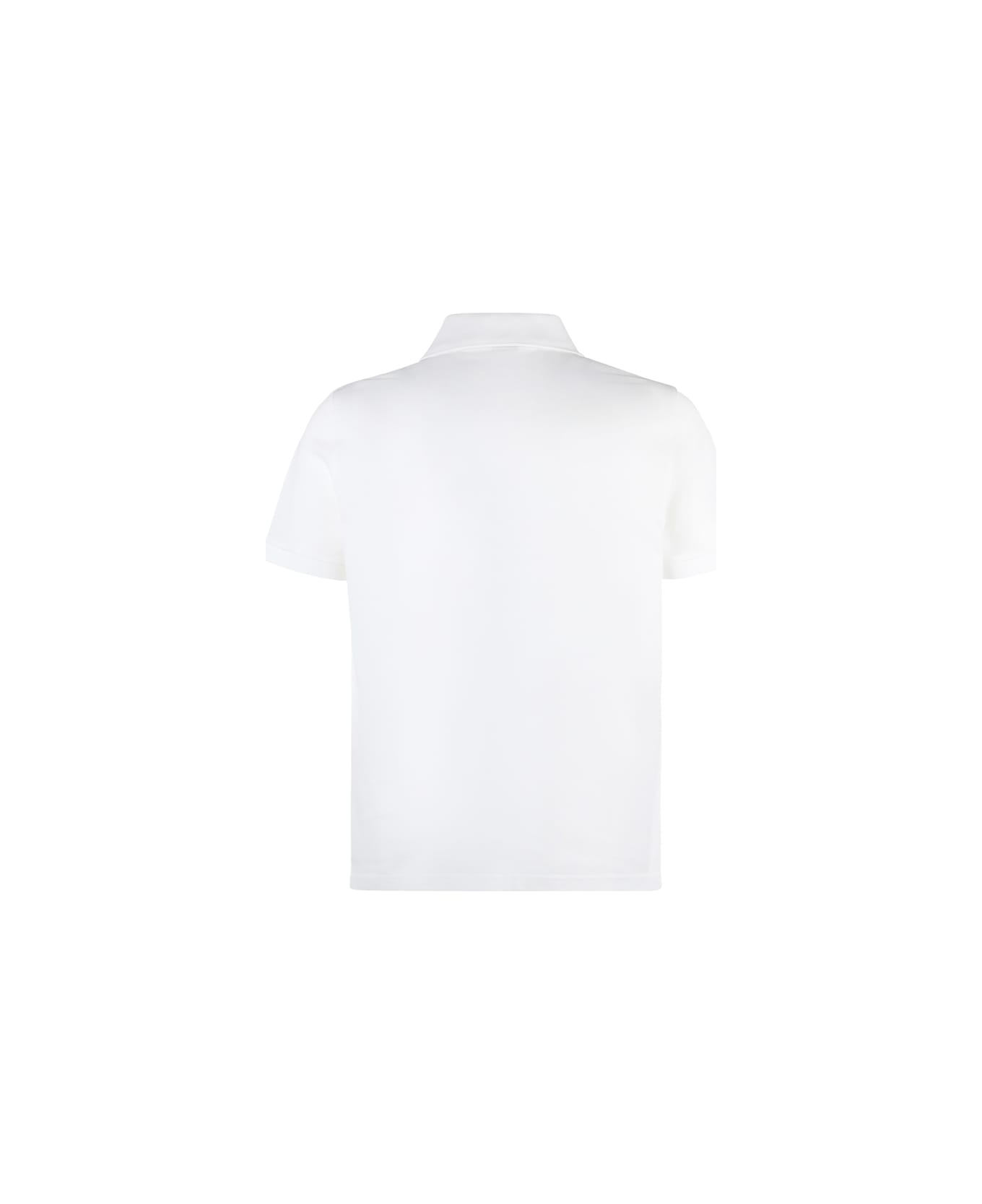 Saint Laurent Short-sleeved Cotton Polo Shirt - White