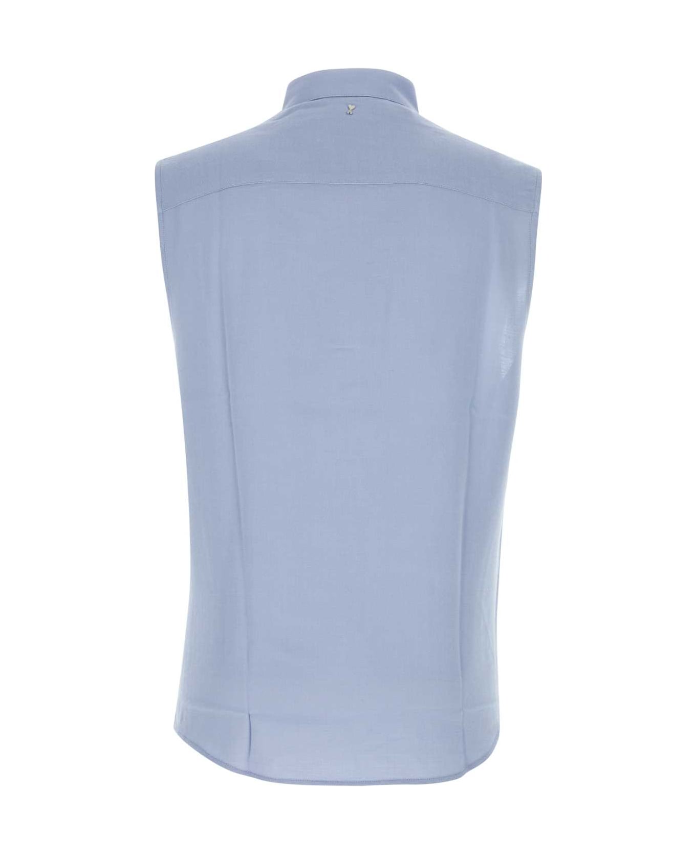 Ami Alexandre Mattiussi Light Blue Wool And Viscose Shirt - CASHMEREBLUE