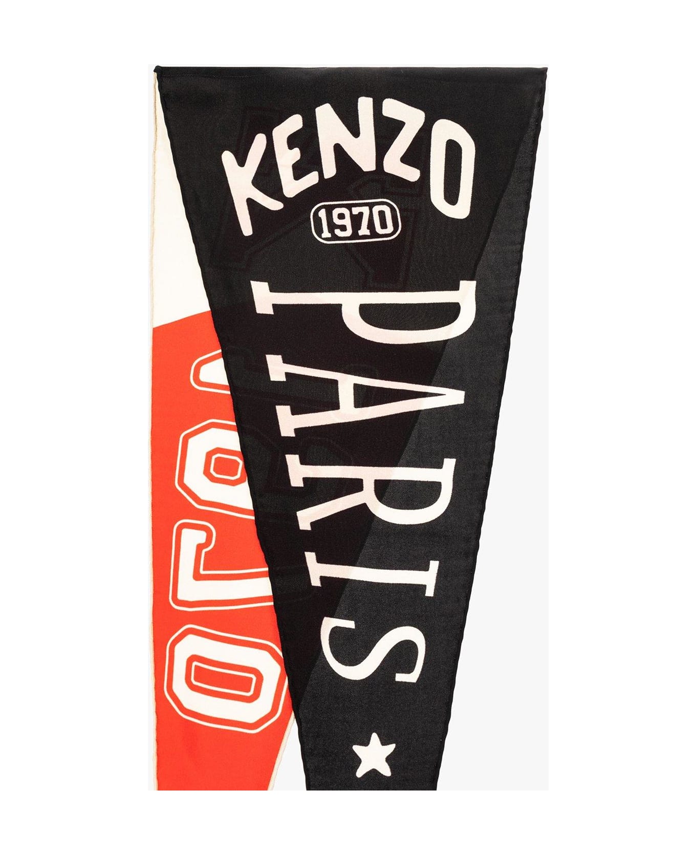 Kenzo Logo Printed Neckerchief - Medium Red