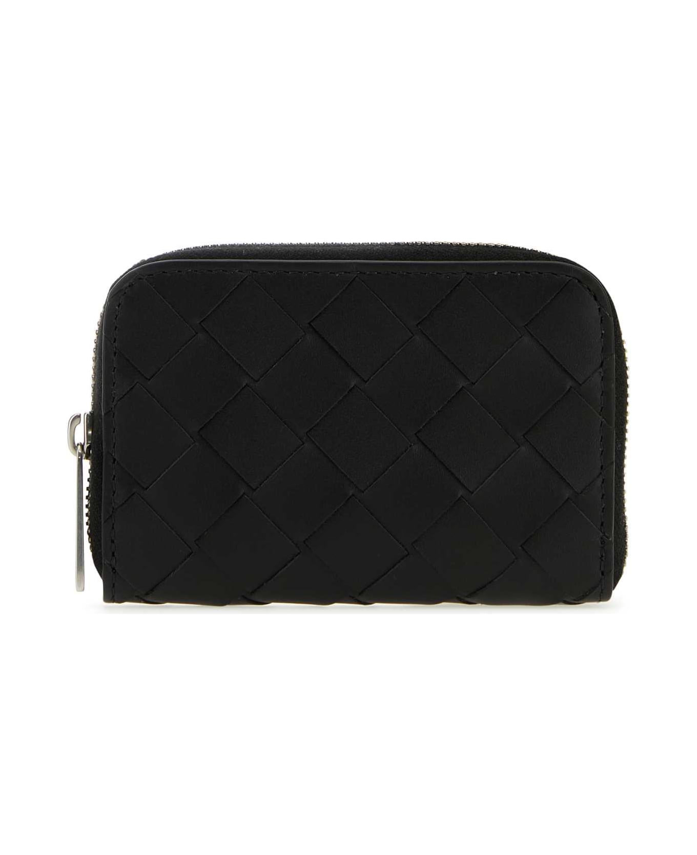 Bottega Veneta Black Leather Wallet - BLACKSILVER 財布
