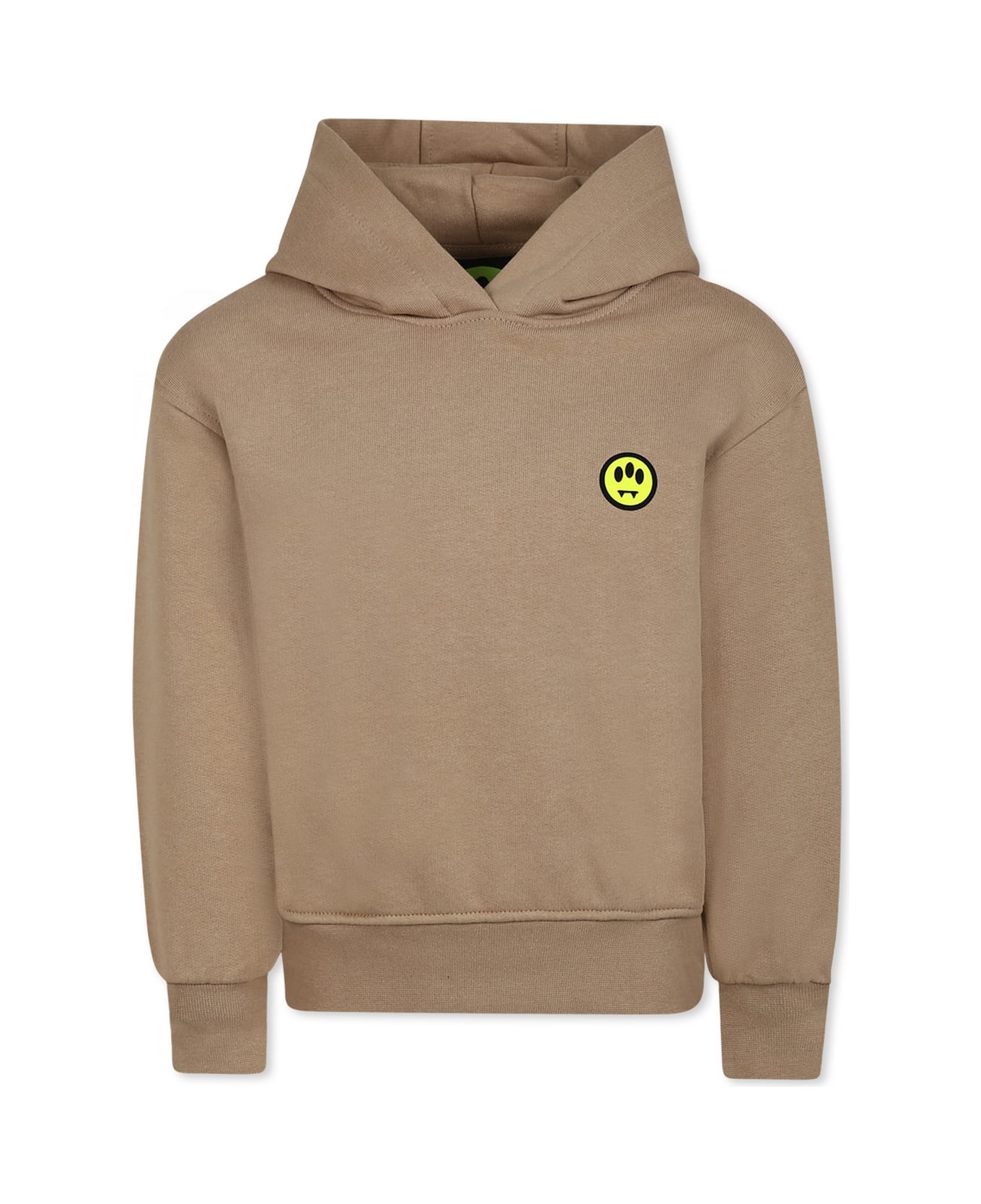 Barrow Beige Sweatshirt For Kids With Smiley - Tannin