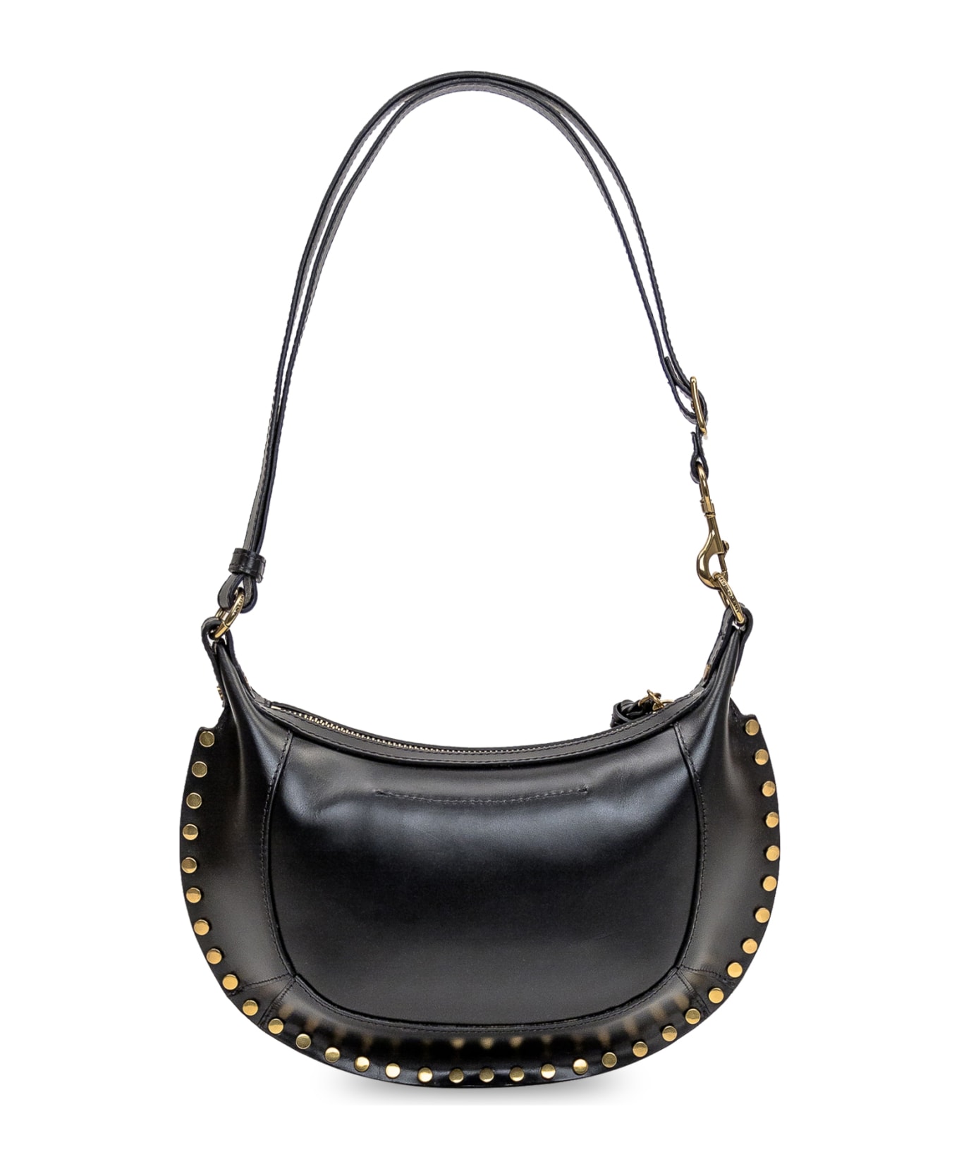 Isabel Marant Oskan Moon Leather Shoulder Bag - BLACK