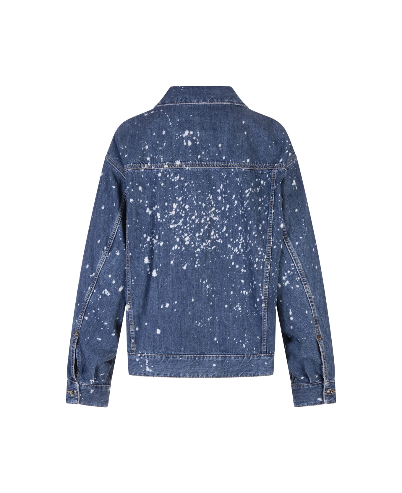 Dsquared2 Blue Denim Jacket With Colour Stains - Blu