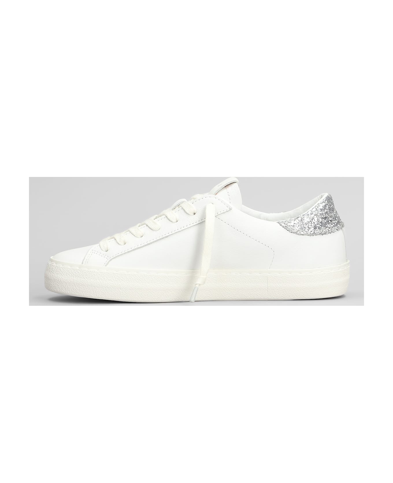D.A.T.E. Hill Low Vintage Sneakers In White Leather - white