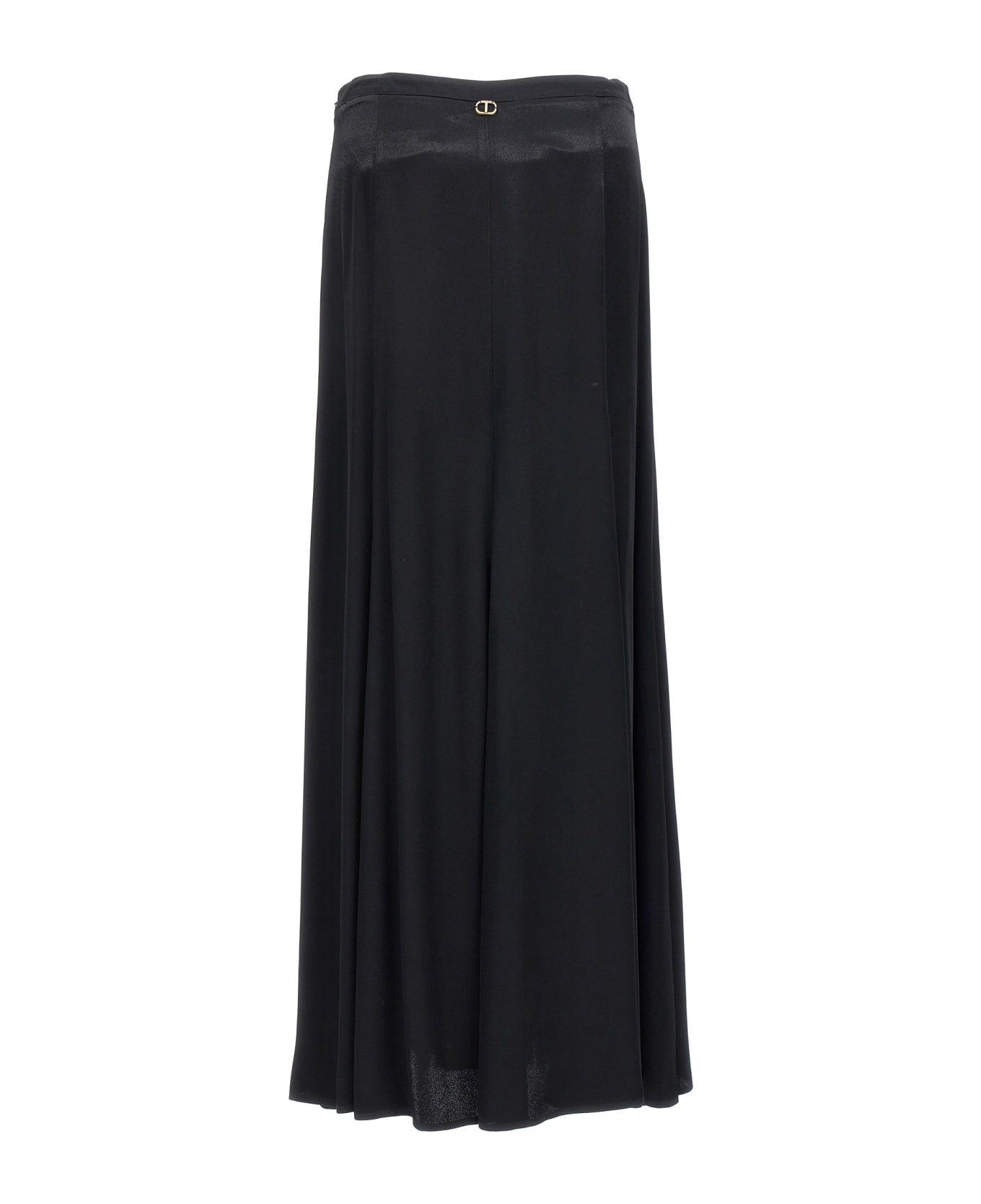 TwinSet Long Satin Skirt - Black  