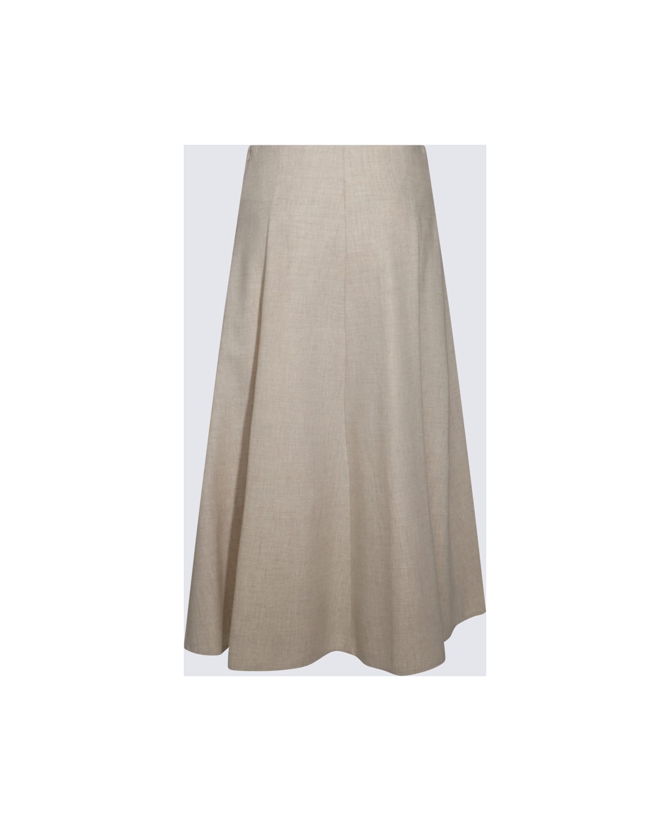 Brunello Cucinelli Beige Wool Skirt - NEUTRALS