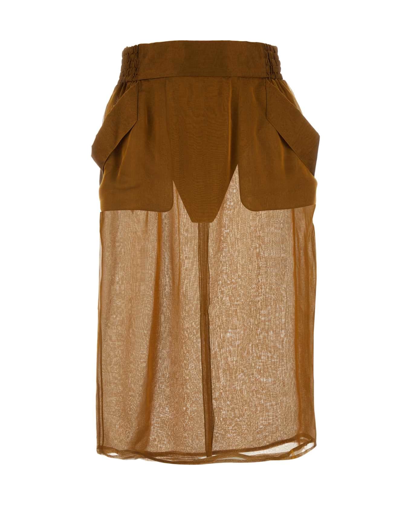 Saint Laurent Silk Skirt - OCRE スカート