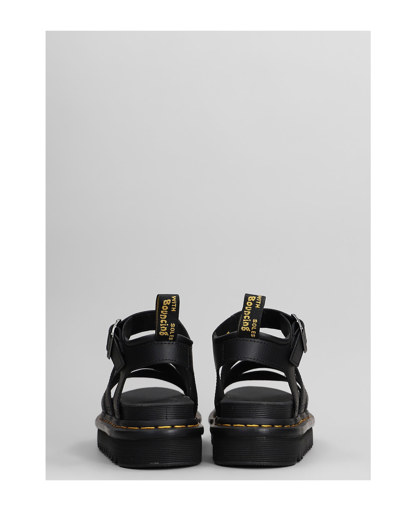 Dr. Martens Blaire Sandals In Black Leather - black