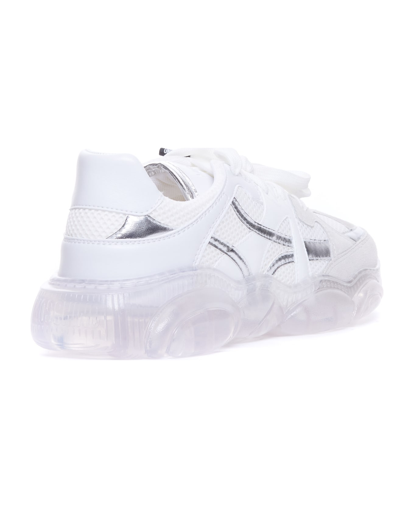 Moschino Teddy Shoes With Transparent Sole - White