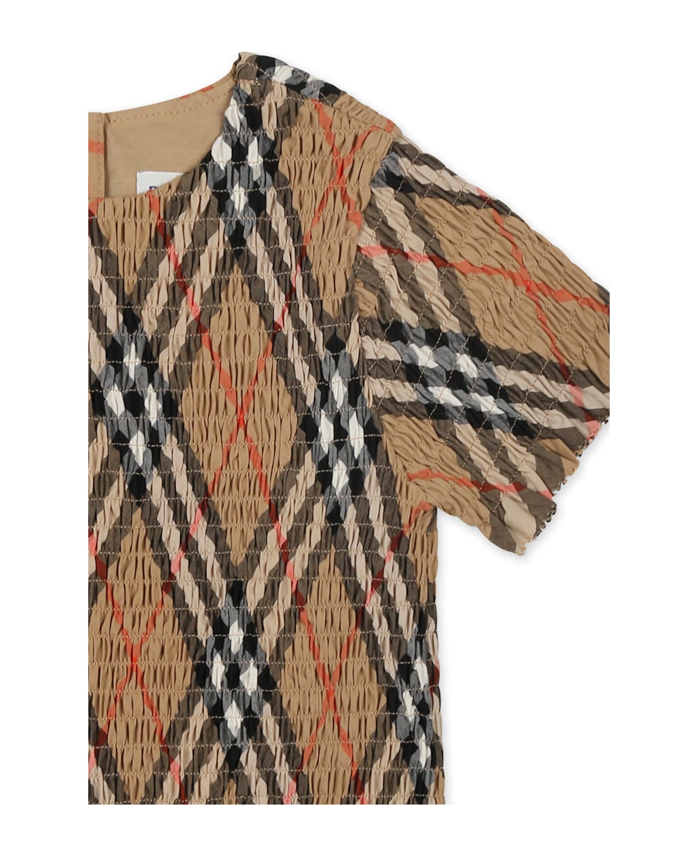 Burberry Beige Top For Girl With Vintage Check - Beige
