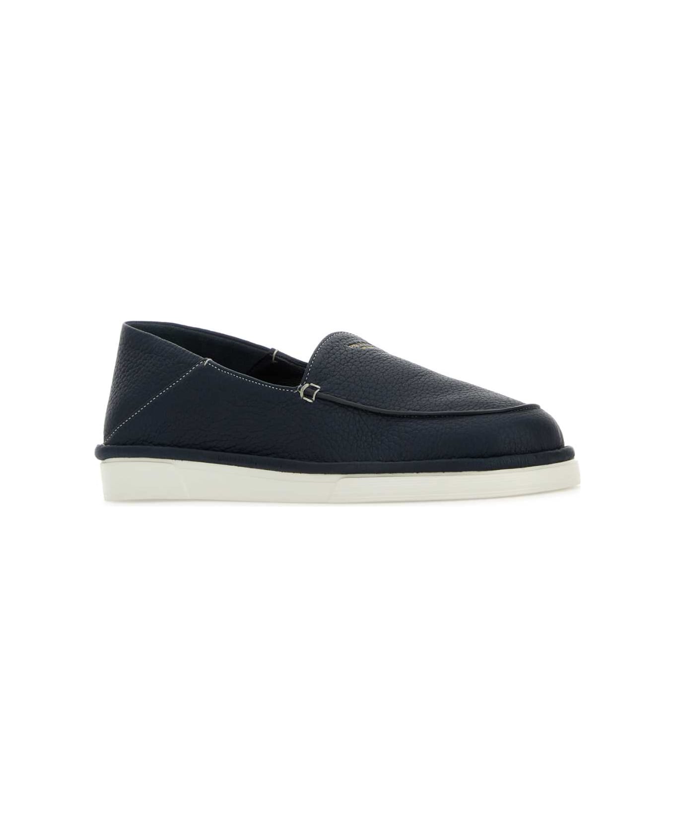 Prada Blue Leather Loafers - BALTICO