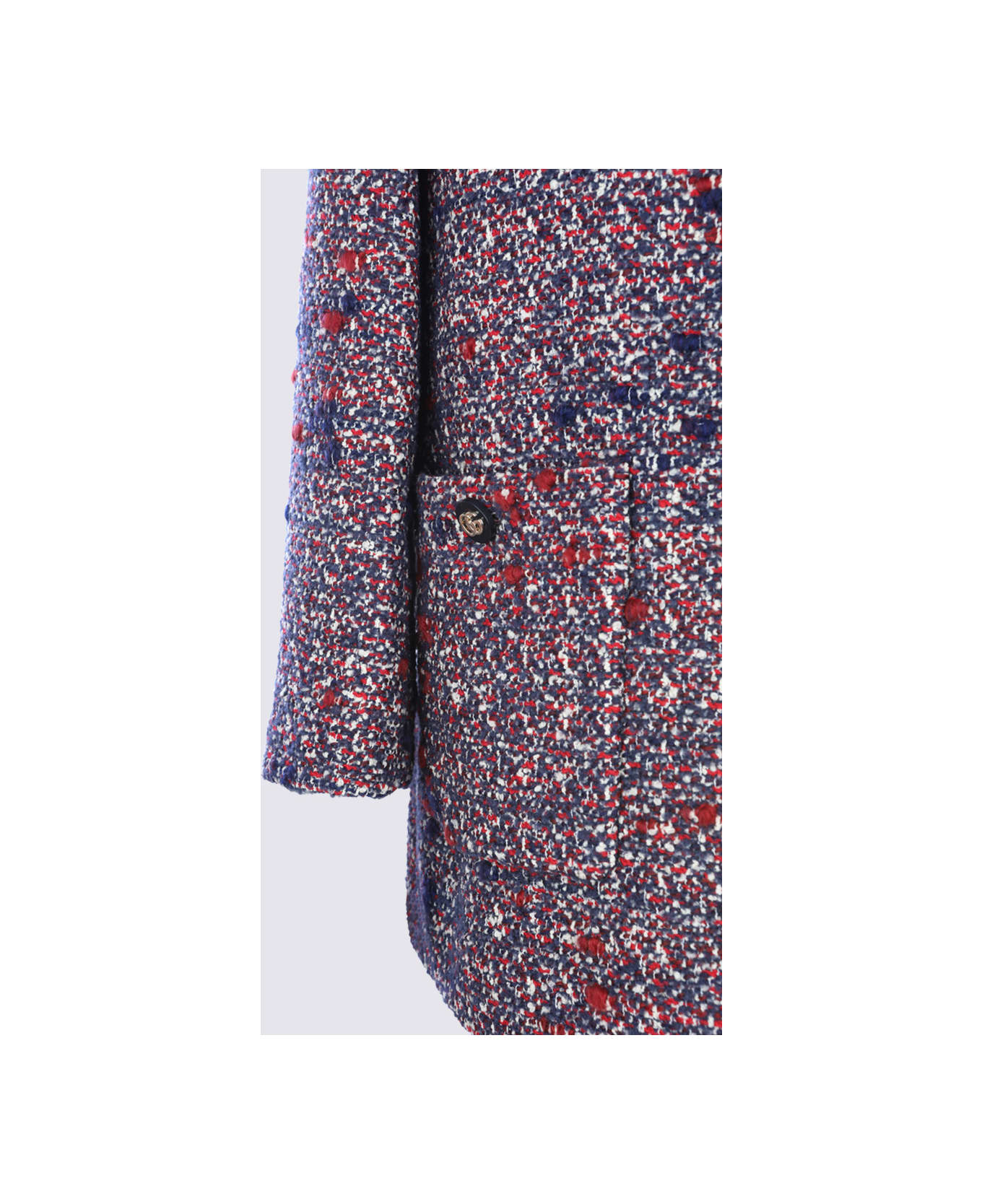 Gucci Blue And Red Wool Casual Jacket - Blue