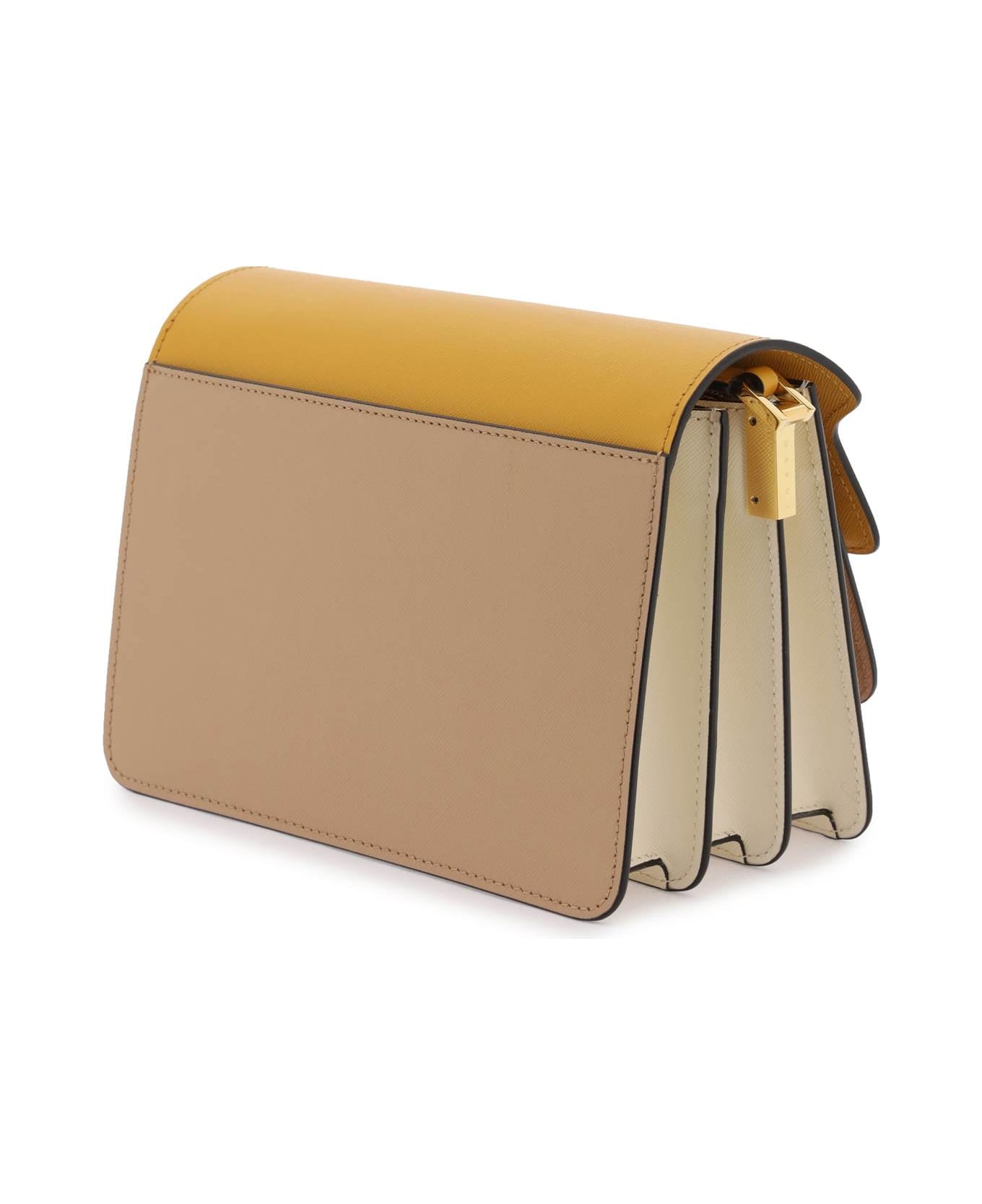 Marni Tricolor Leather Medium Trunk Bag - Yellow