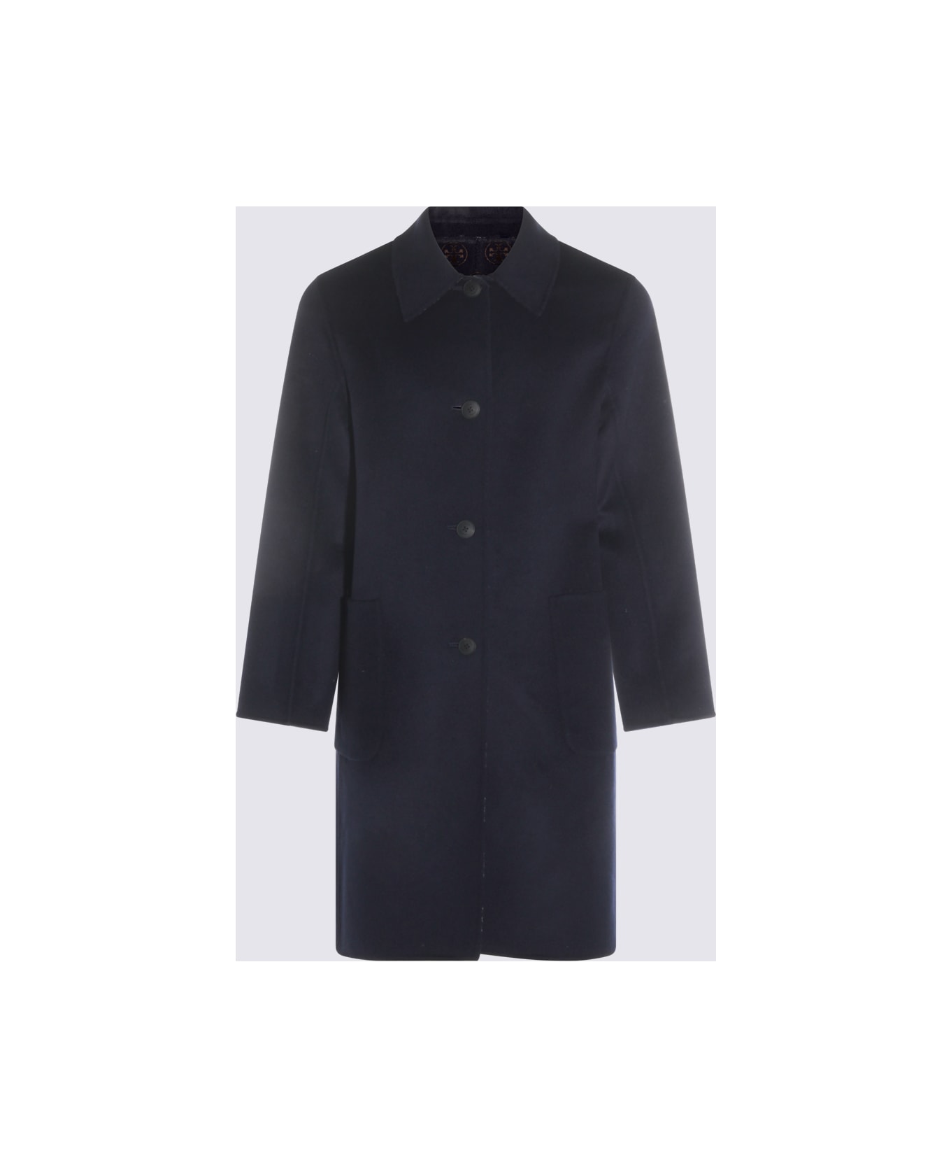 Tory Burch Dark Navy Wool Coat - Blue