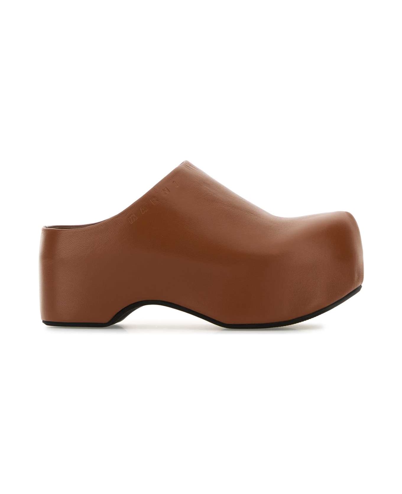 Marni Caramel Nappa Leather Mules - 00M81