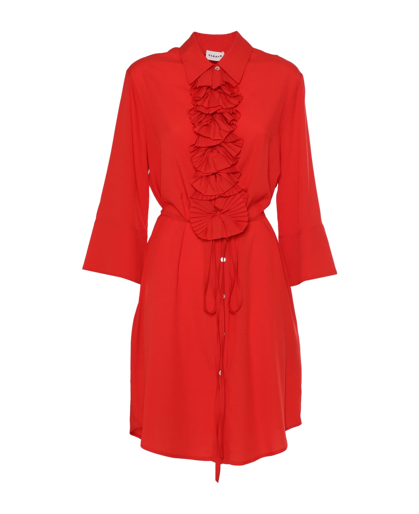 Parosh Dress With Rouges - RED