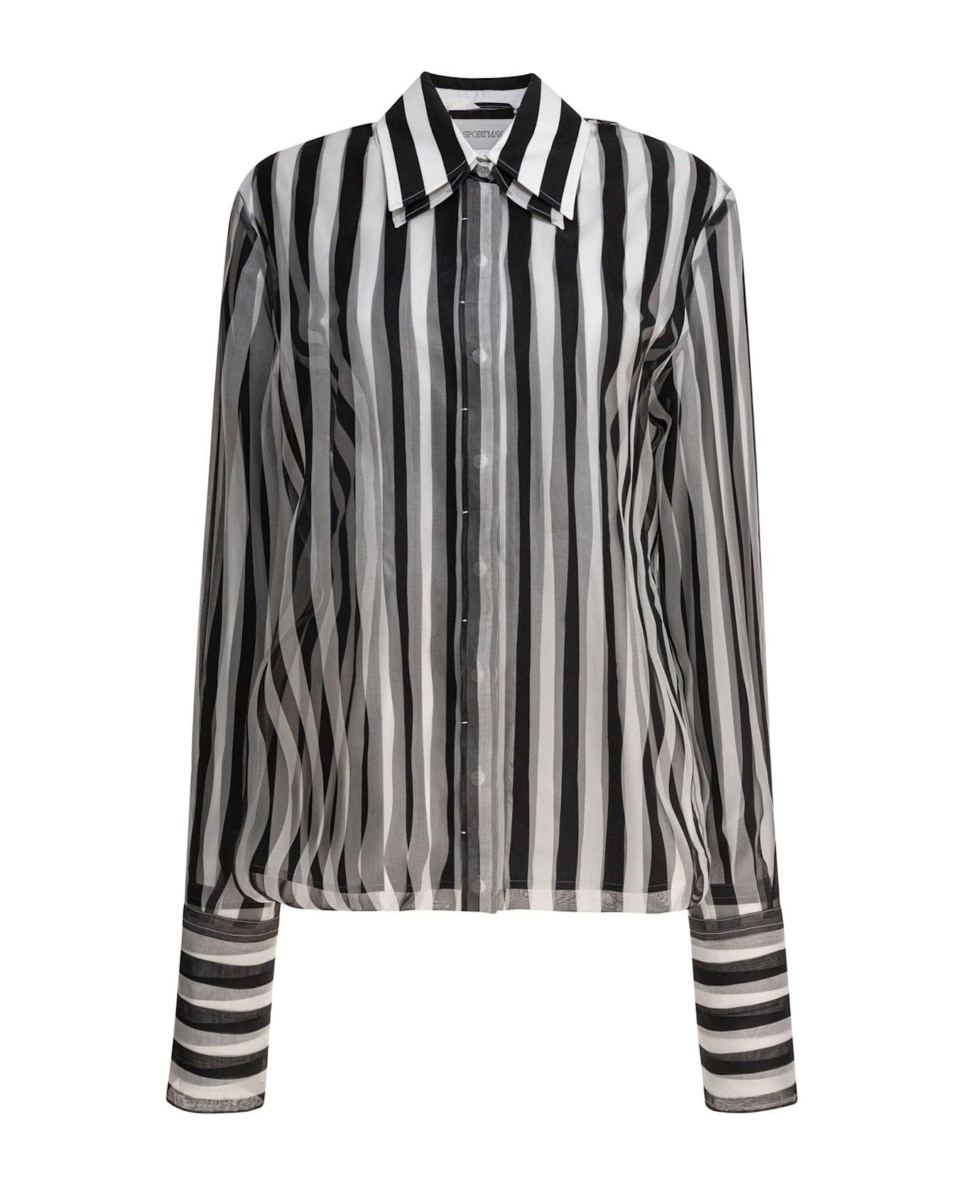 SportMax Sumero Striped Button-up Shirt - Nero