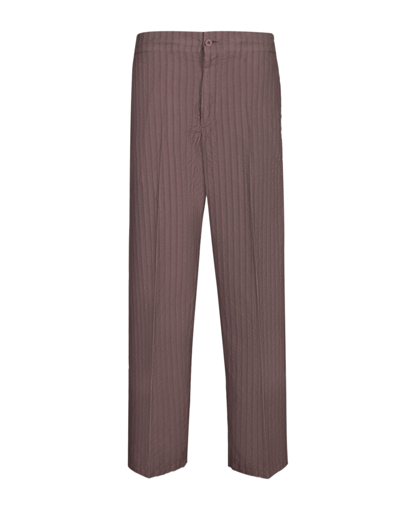 costumein Brown Striped Cotton Pants - Brown