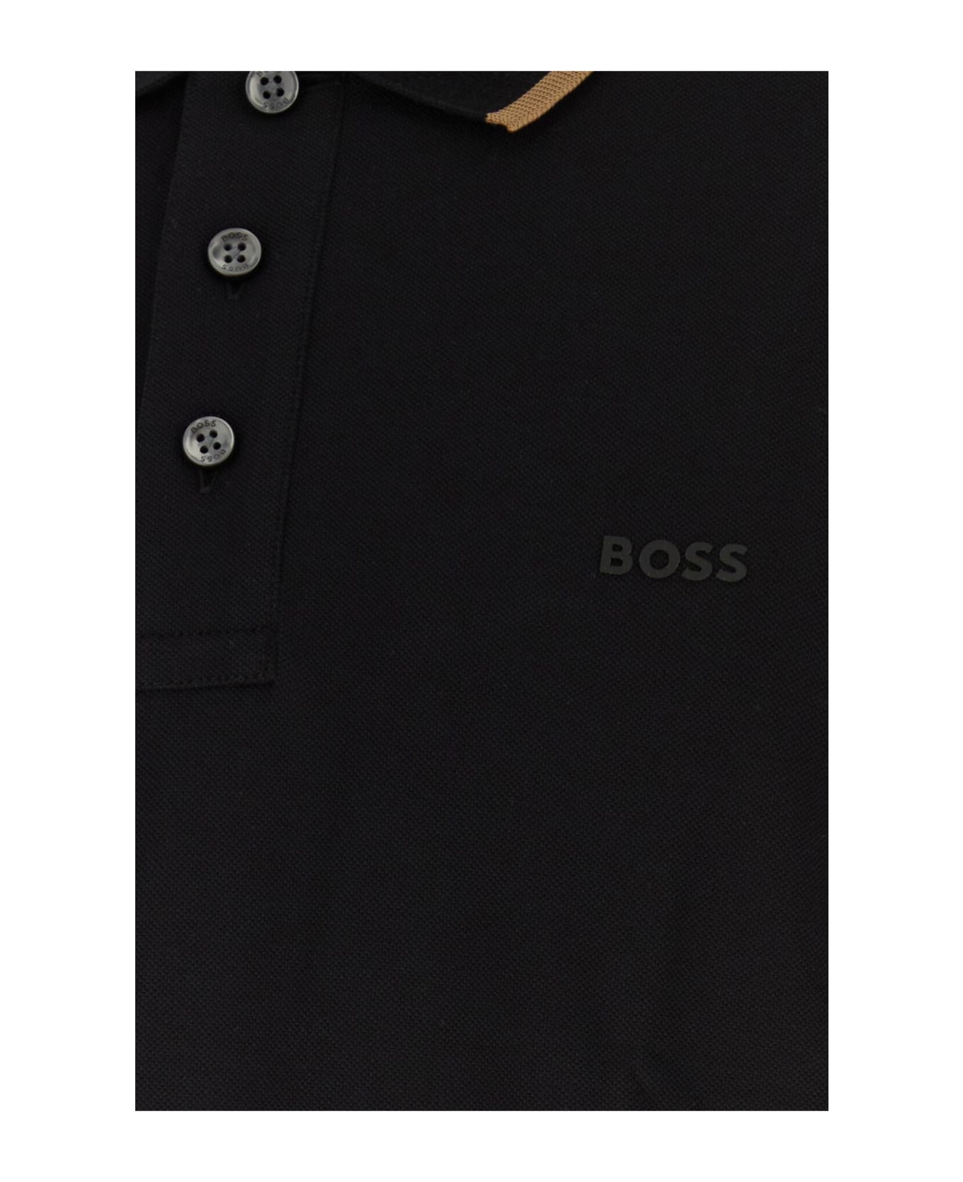 Hugo Boss Black Piquet Polo Shirt - BLACK