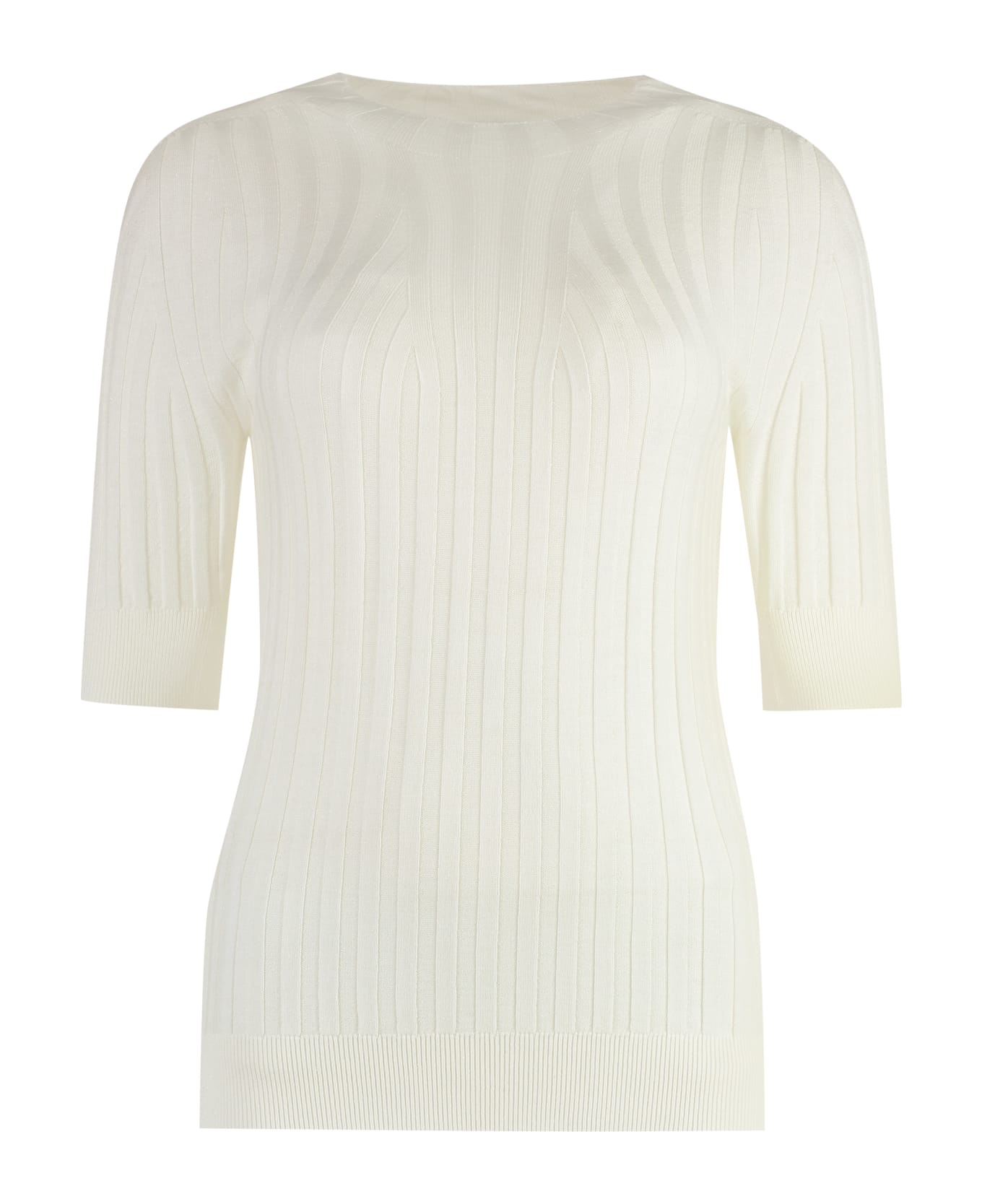 Peserico Lurex Knit T-shirt - White