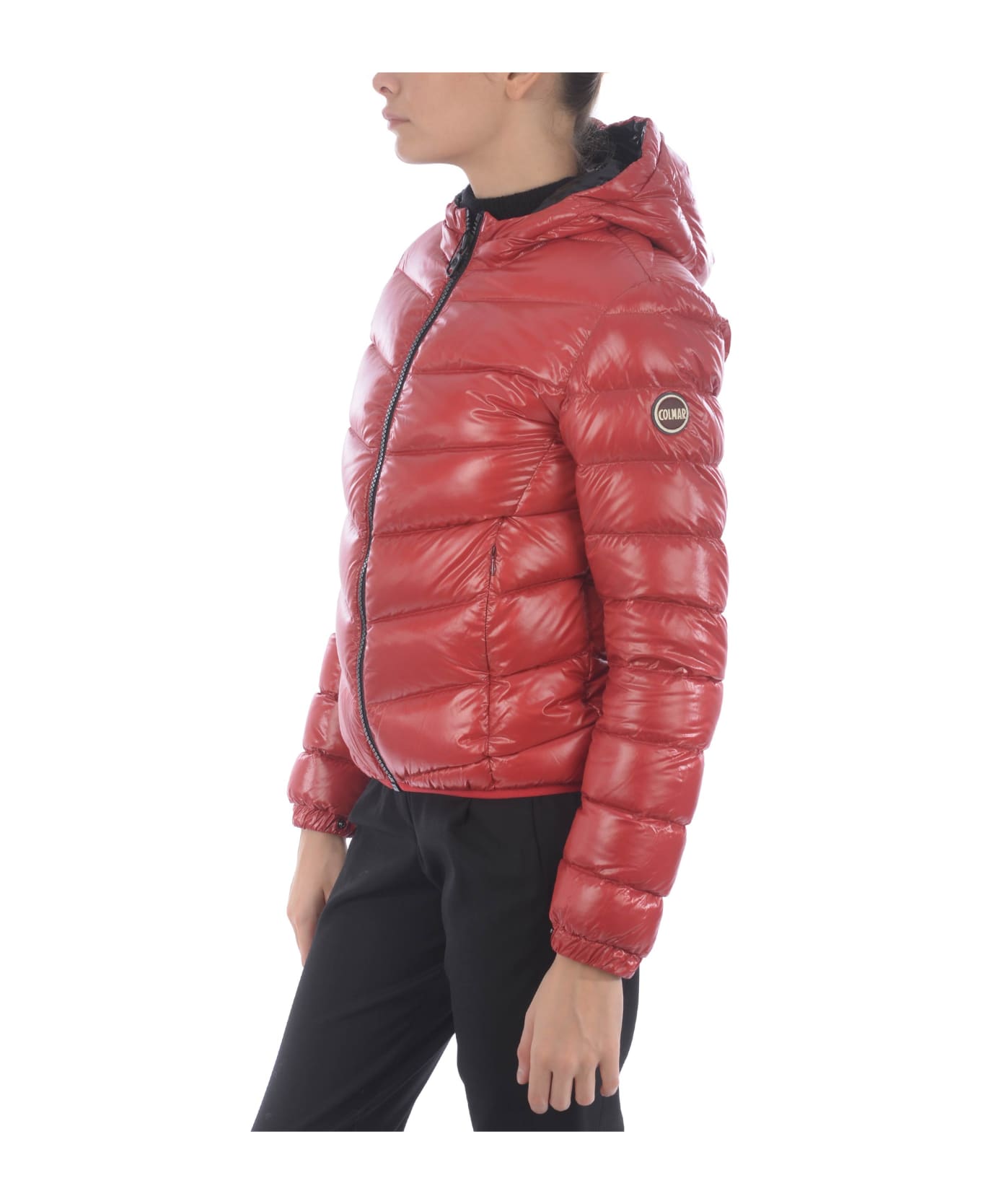 Colmar Originals Short Down Jacket In Shiny Quilted Nylon - Rosso