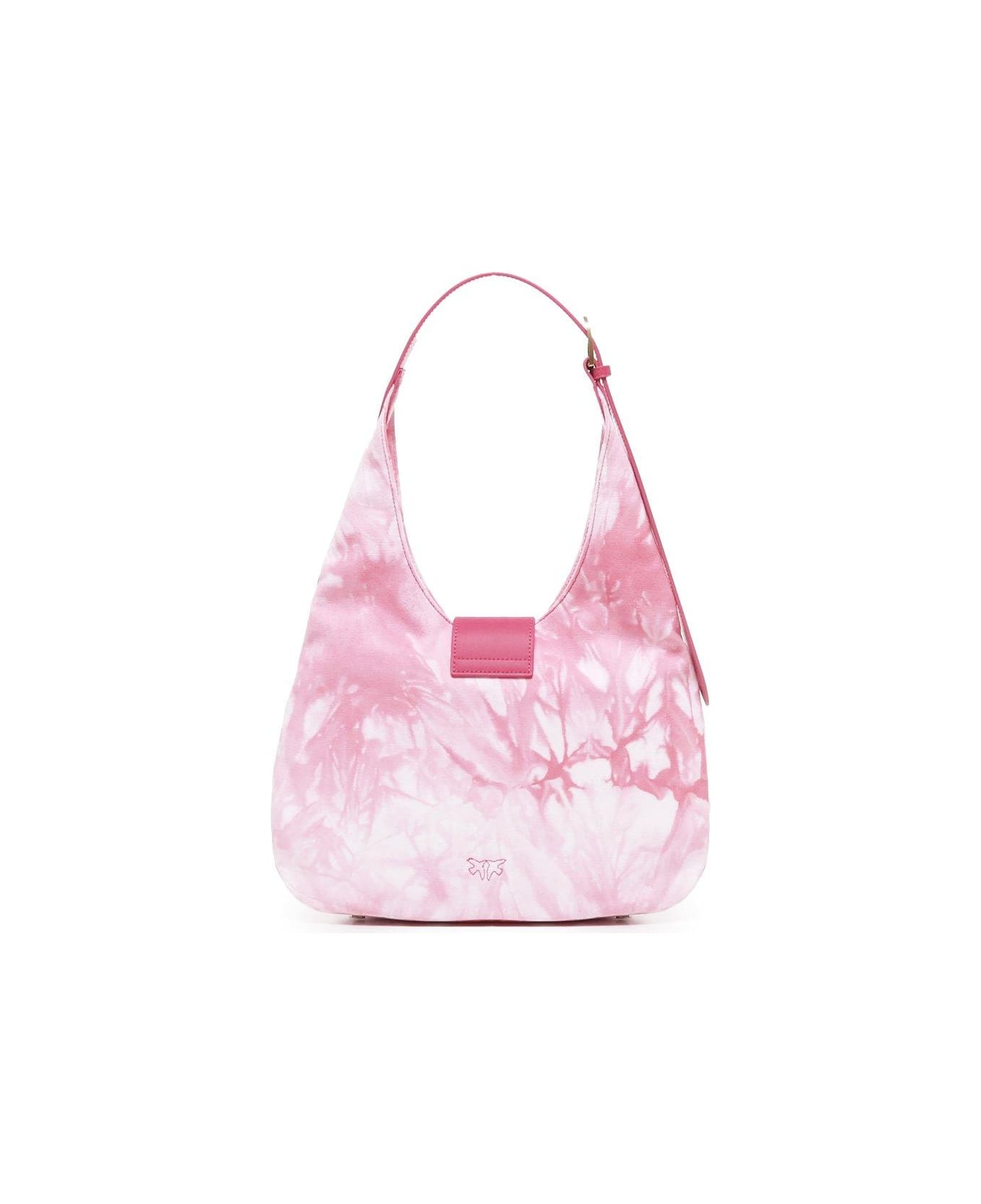 Pinko Abstract Printed Logo Detailed Shoulder Bag - Pink
