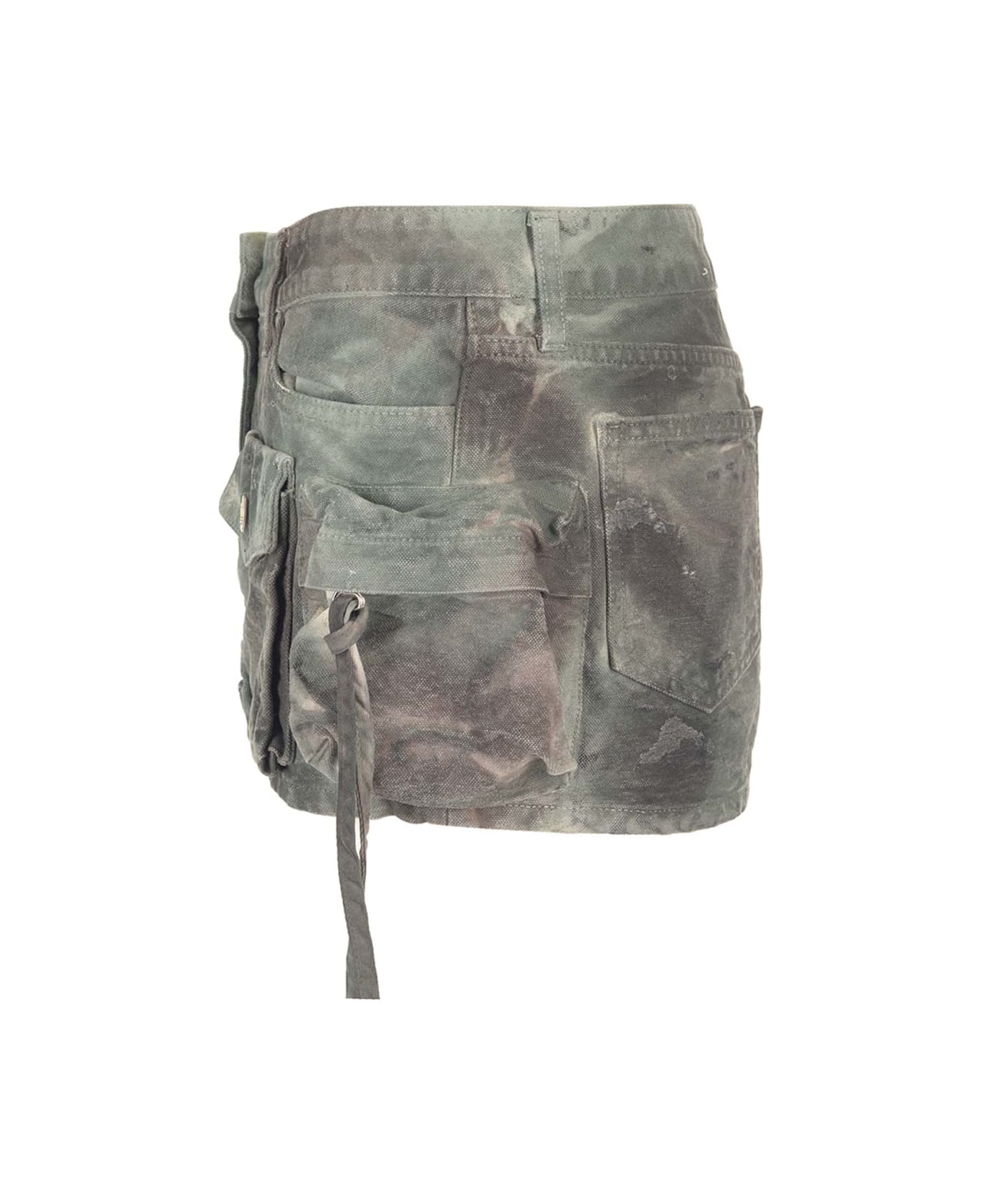 The Attico Camouflage 'fay' Mini Skirt - Camouflage green