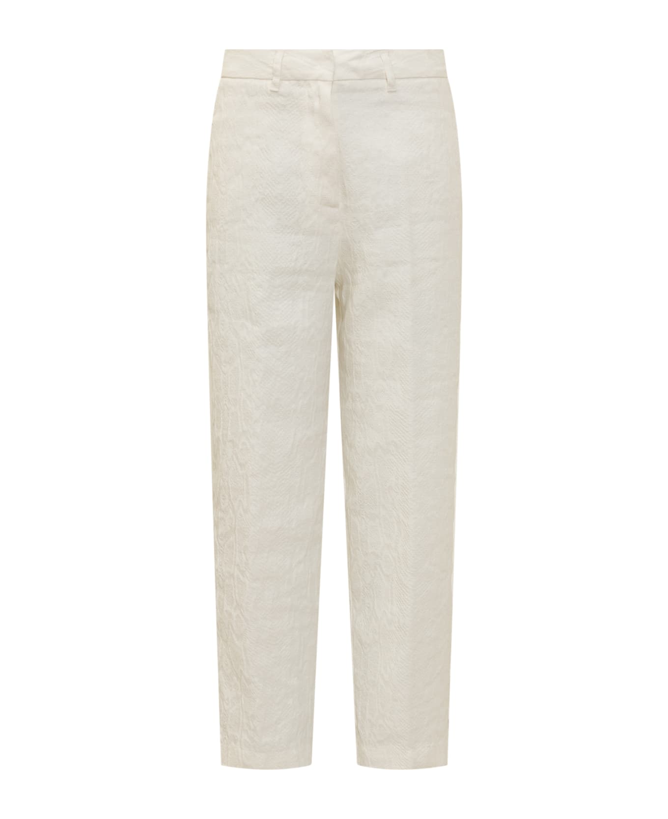 Forte_Forte Jacquard Trousers - WHITE PURE ボトムス