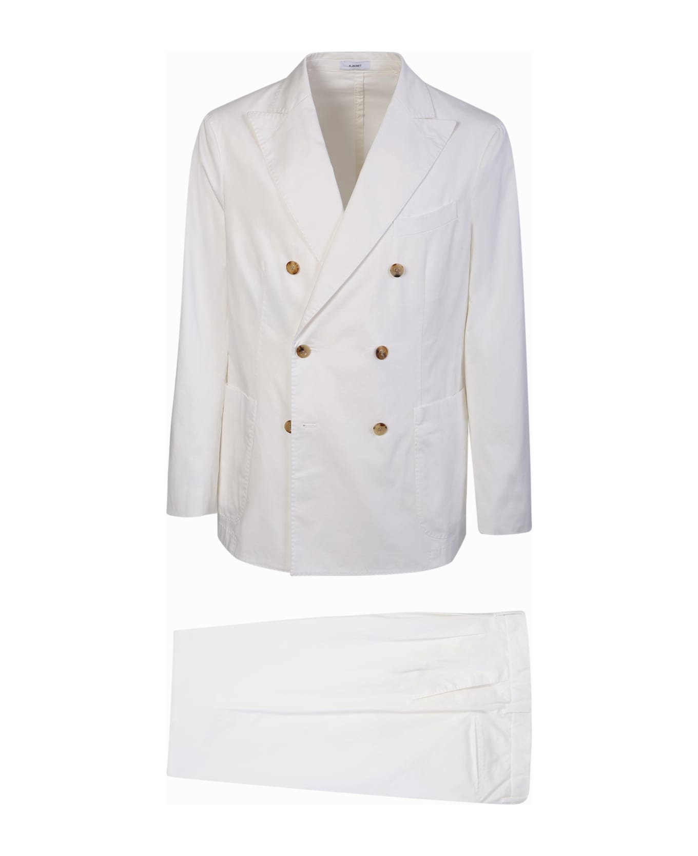 Boglioli White Cotton Suit - White