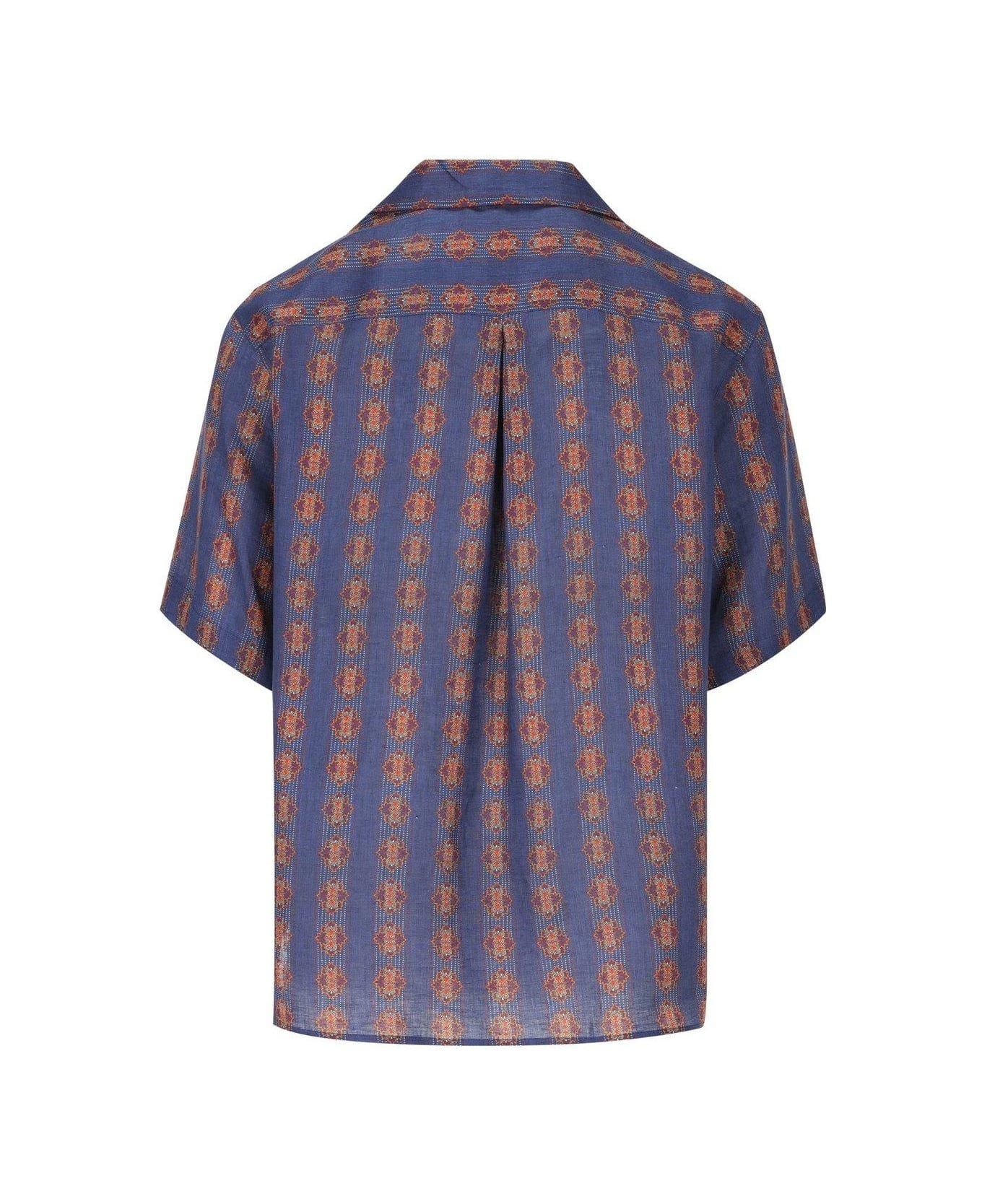 Valentino Garavani All-over Patterned Button-up Shirt - BLU,Orange