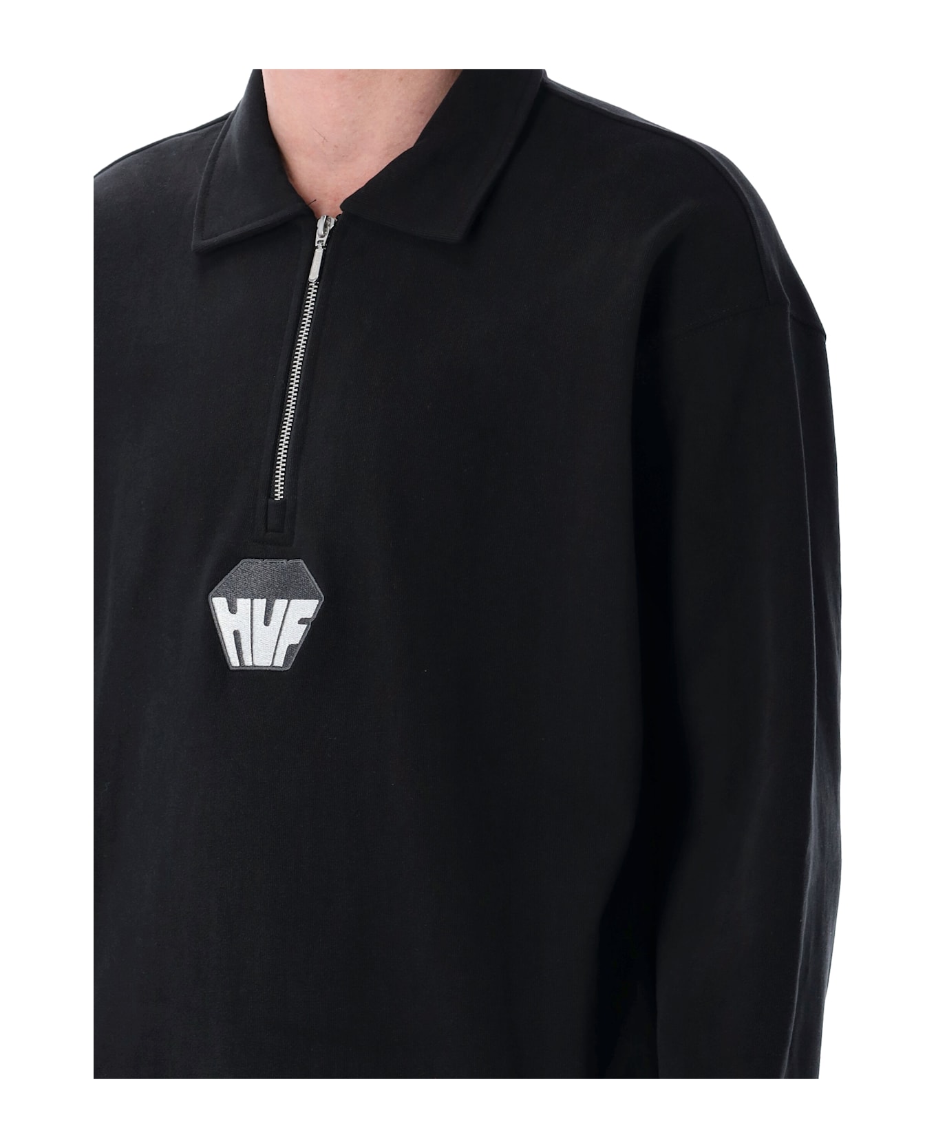 HUF Big Block ¼ Zip French Terry - BLACK