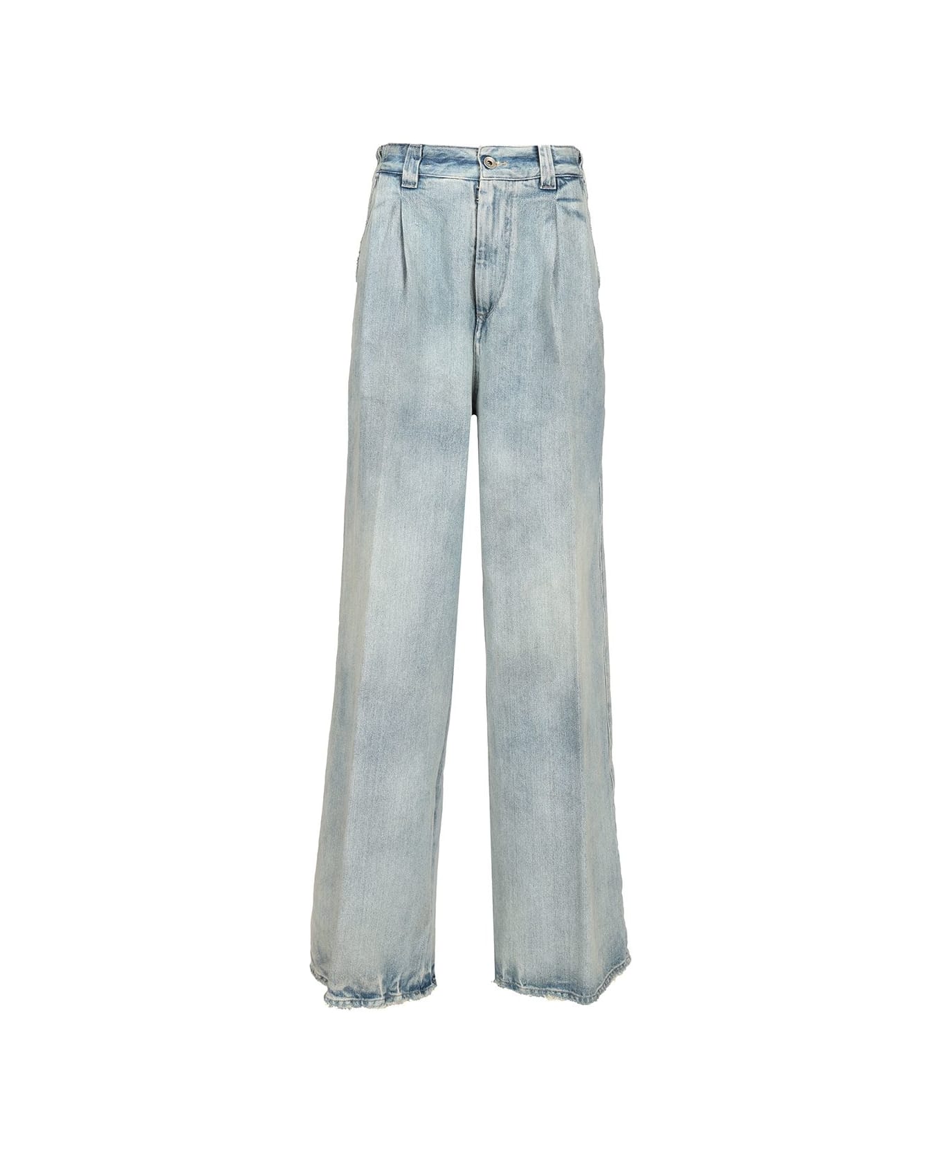 Maison Margiela Jeans With Pleats - Light blue