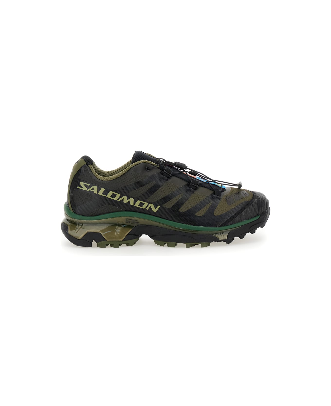 Salomon 'xt-4 Og' Green Sneakers With Drawstring In Mesh And Tech Fabric - Black