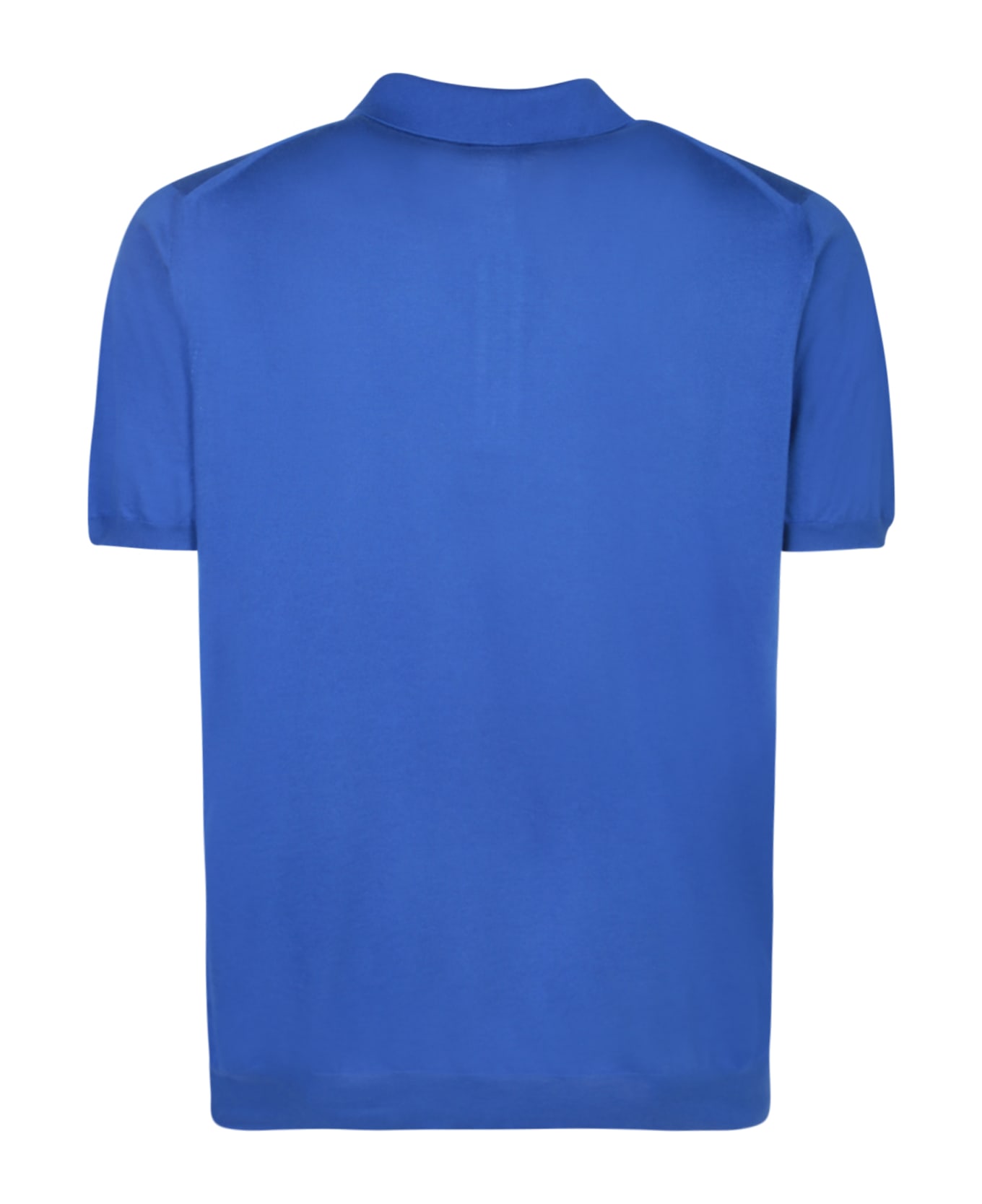 Kiton Iconic Electric Blue Cotton Polo Shirt - Blue
