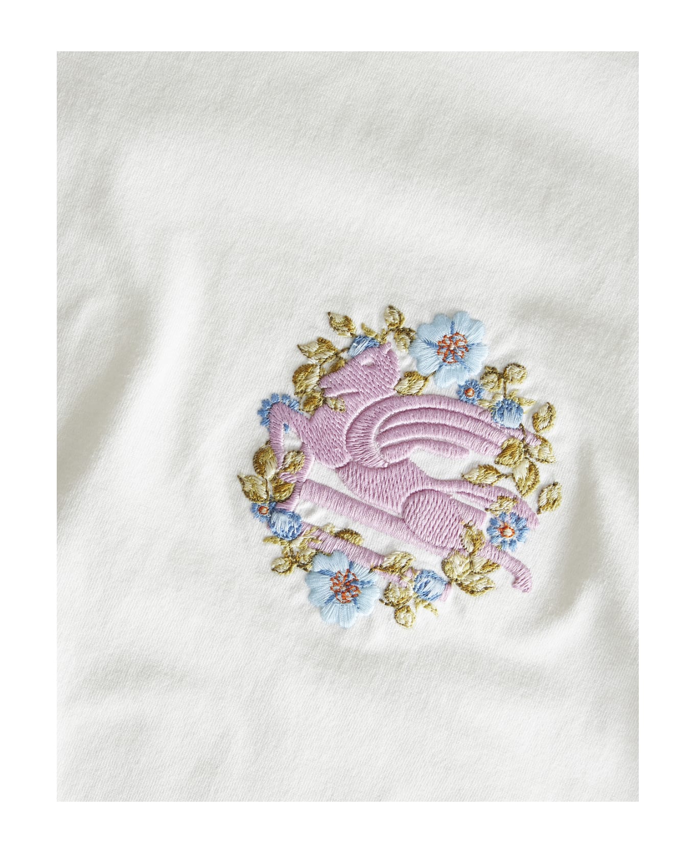 Etro White T-shirt With Embroidery - White