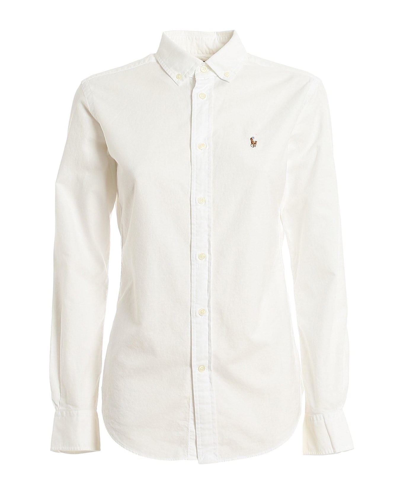 Ralph Lauren Logo Embroidered Long-sleeve Shirt - White シャツ