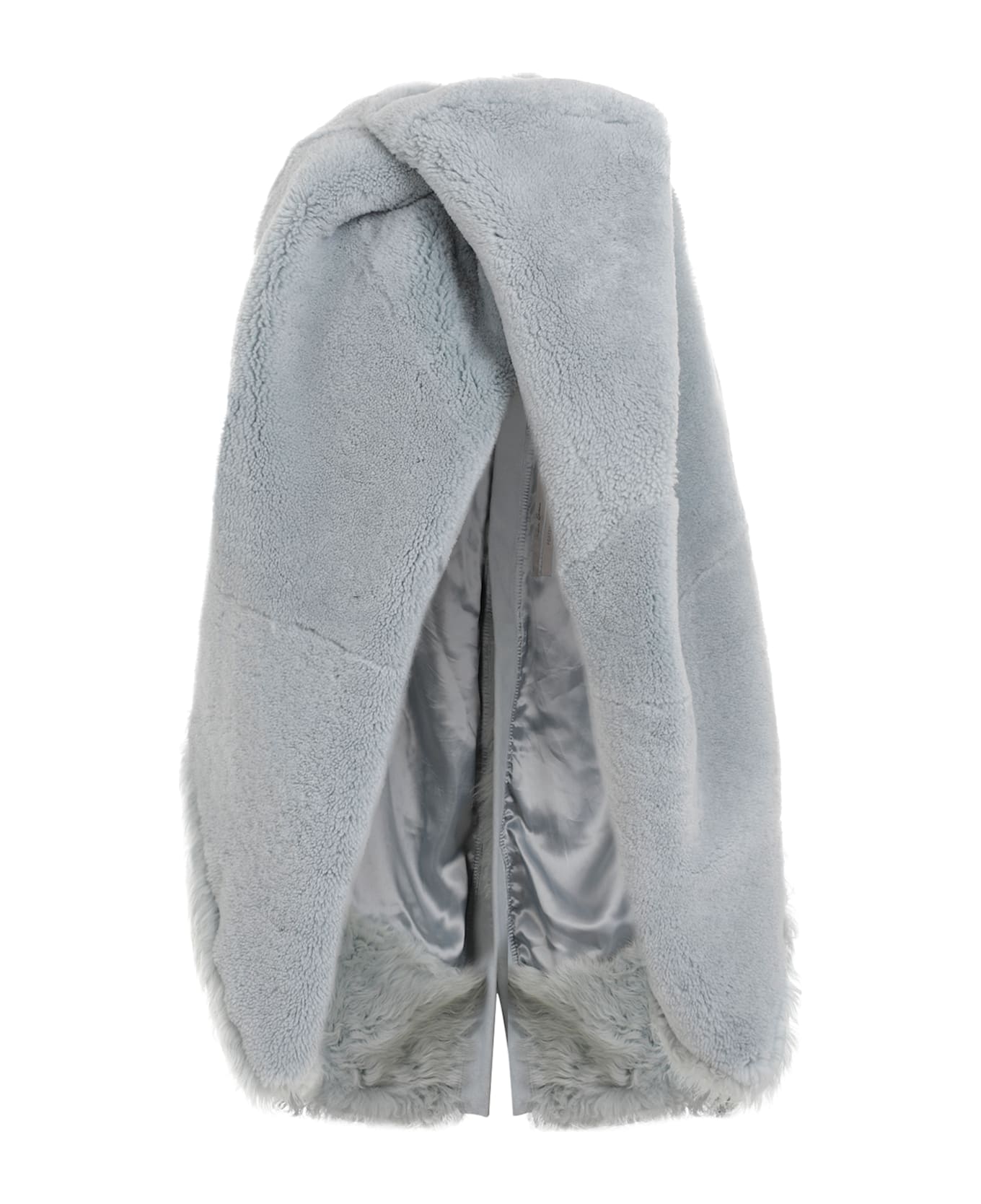 Rick Owens Short Masto Shearling Cape - Blue