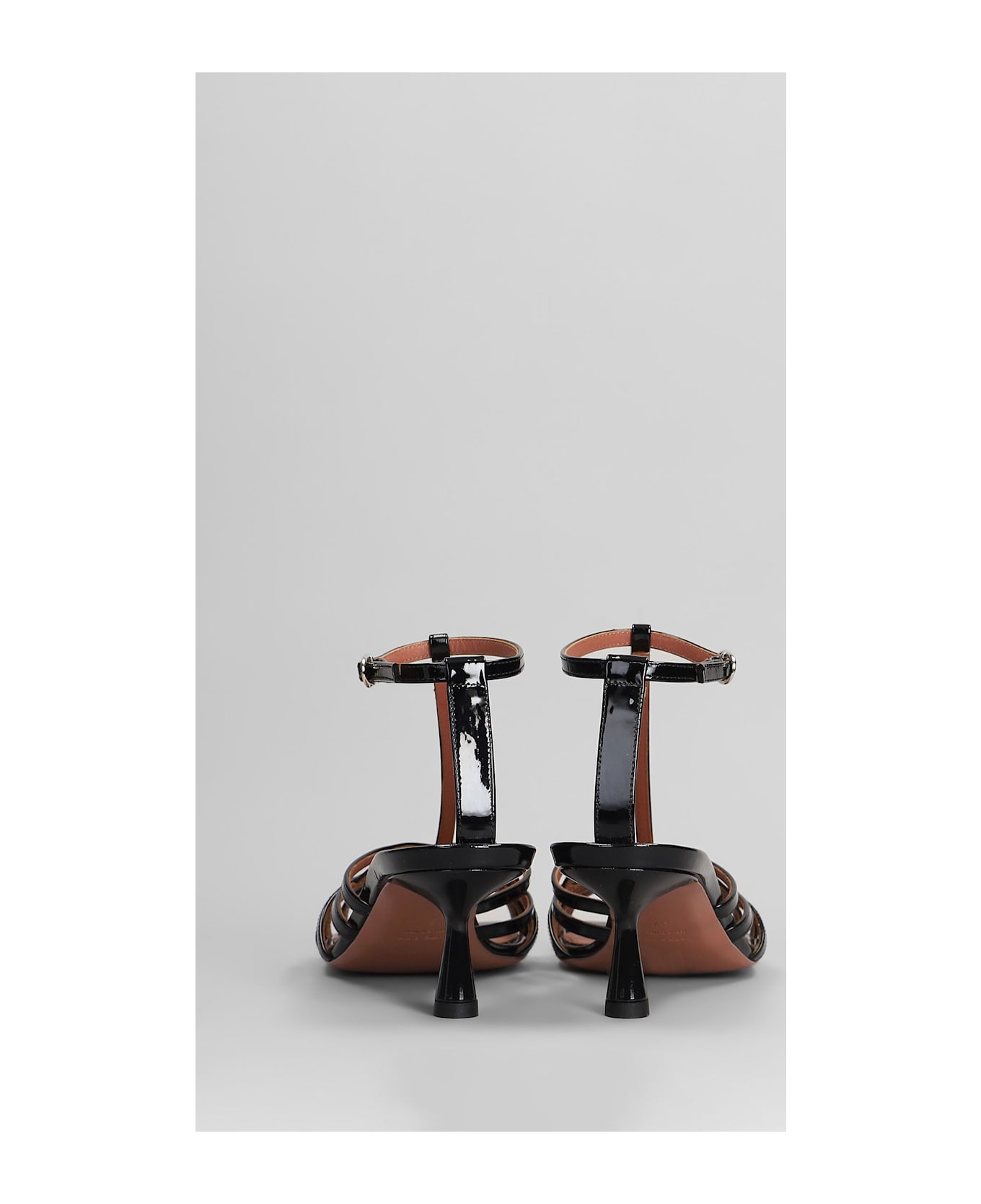 Aldo Castagna Manila Sandals In Black Patent Leather - black