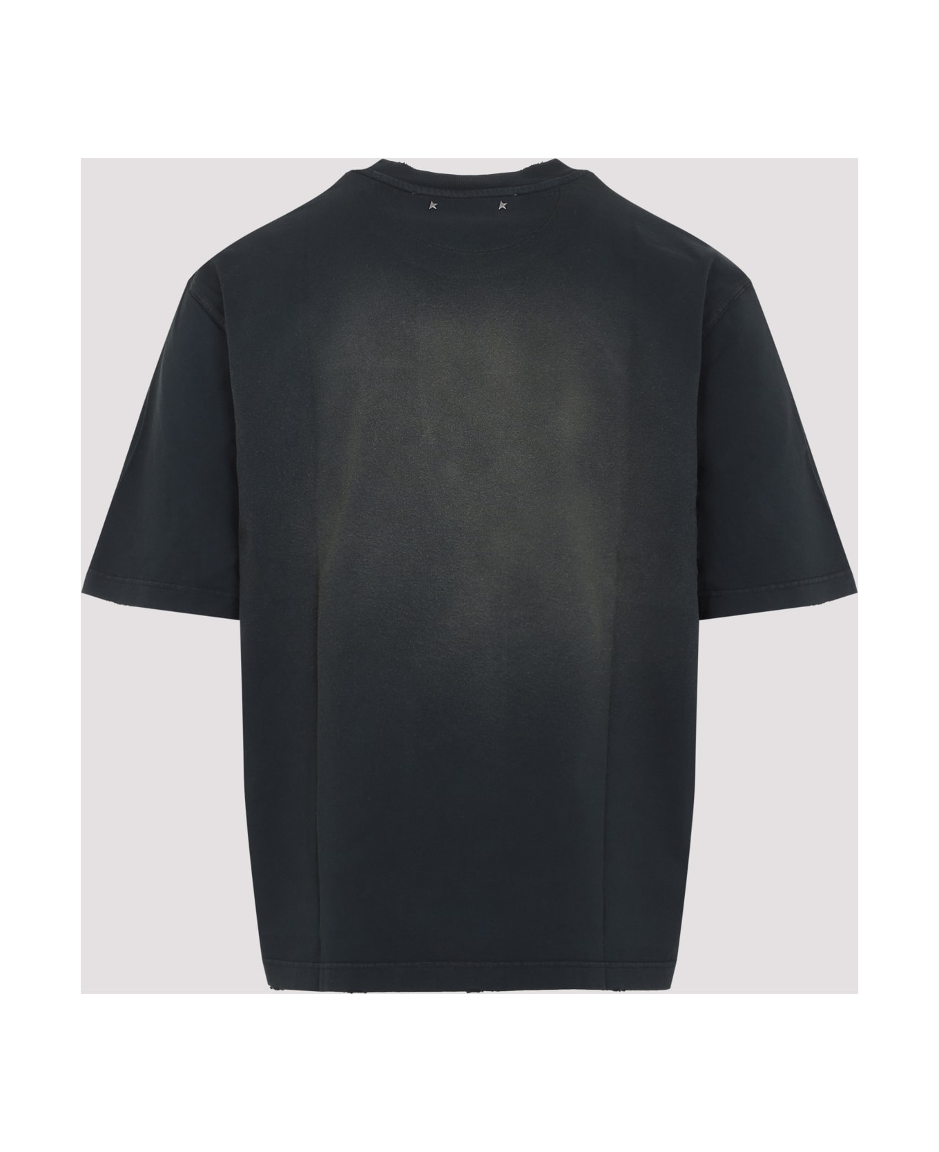 Golden Goose T-shirt With Embroidery - Bleached Washed Black