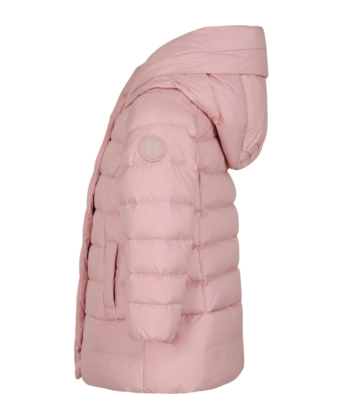 Woolrich Pink Down Jacket For Girl - Pink