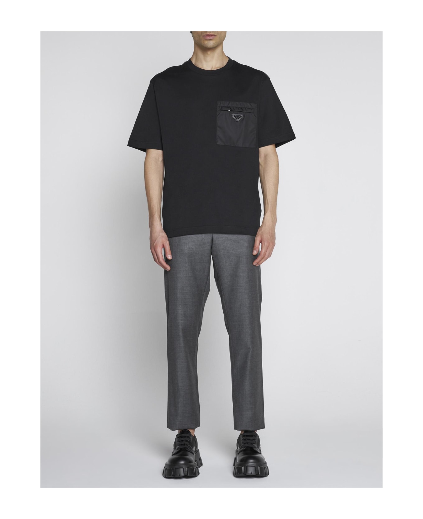 Prada Chest-pocket Cotton T-shirt - NERO