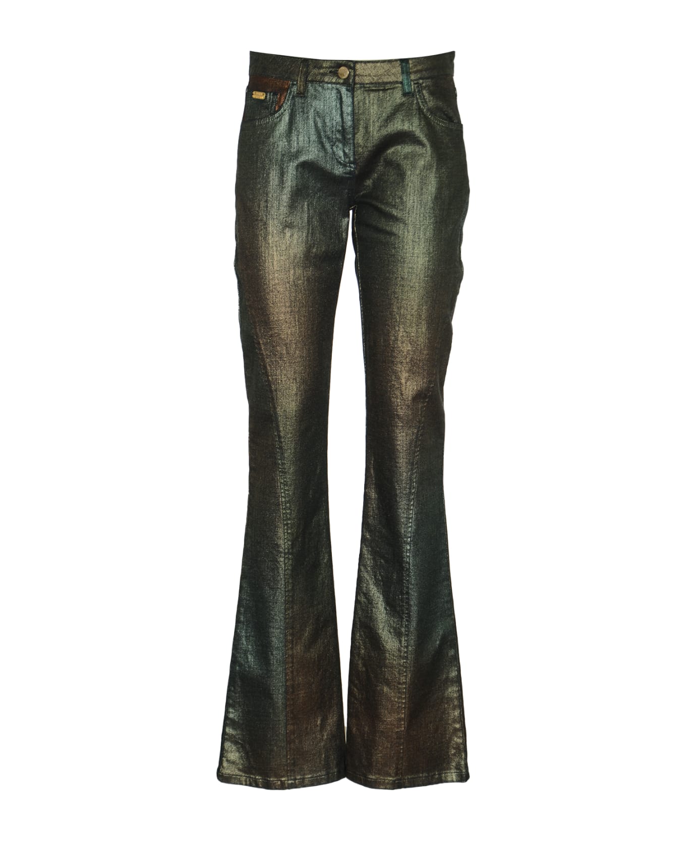 Alberta Ferretti Metallic Buttoned Jeans - FANTASIA BLU