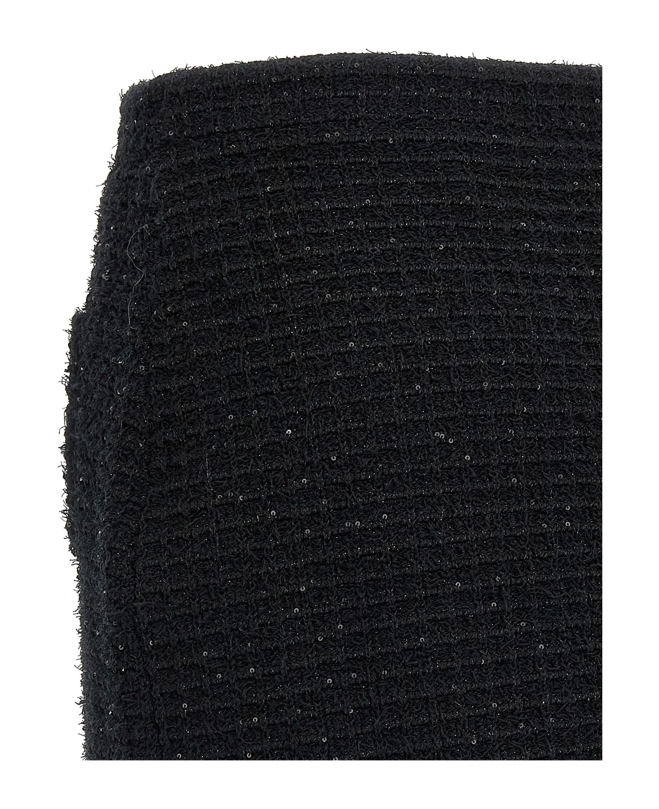 self-portrait 
black Textured Knit Mini
 Skirt - Black