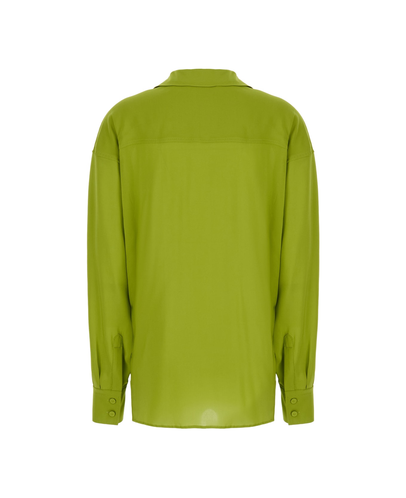 Philosophy di Lorenzo Serafini Green Shirt With Open Collar And V Neck In Stretch Viscose Woman - Green