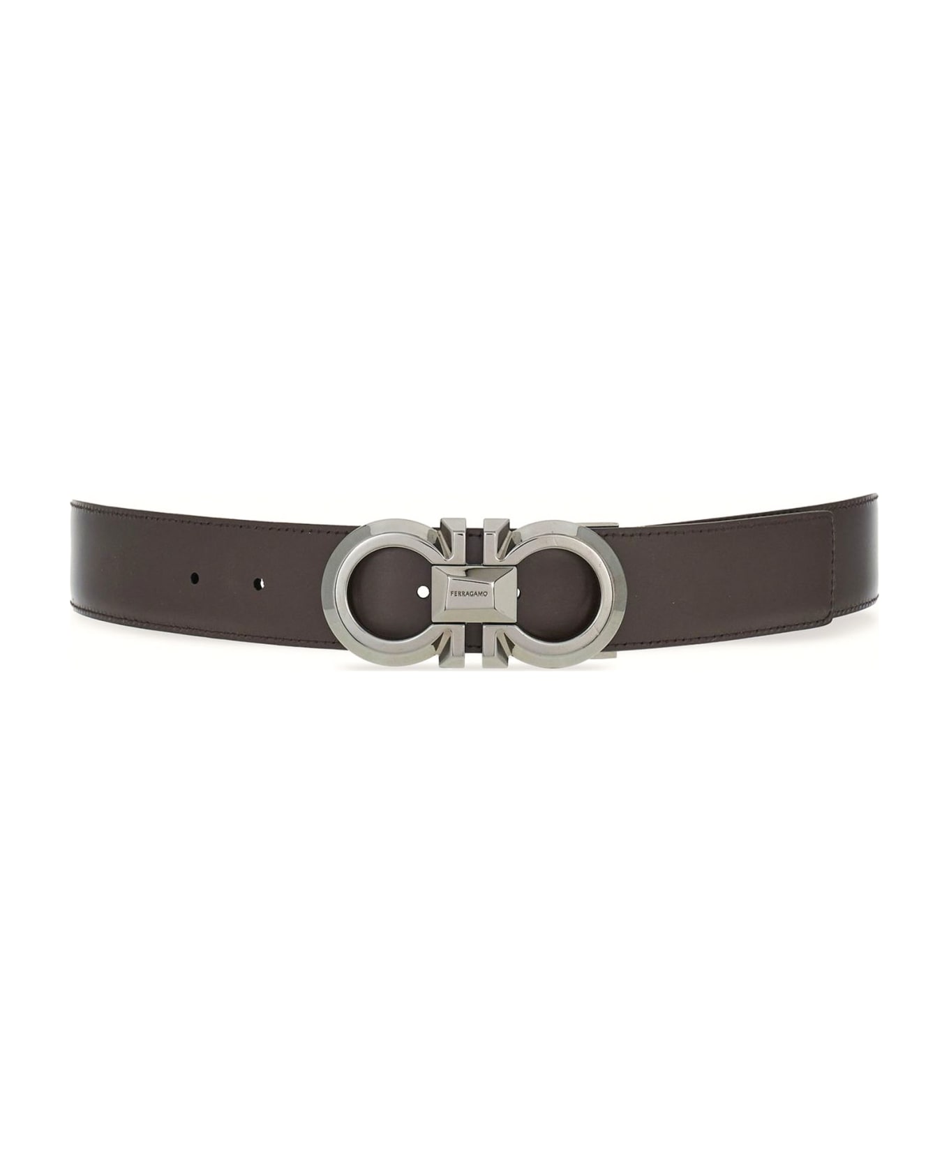 Ferragamo Brown And Black Leather Reversible Belt - Black